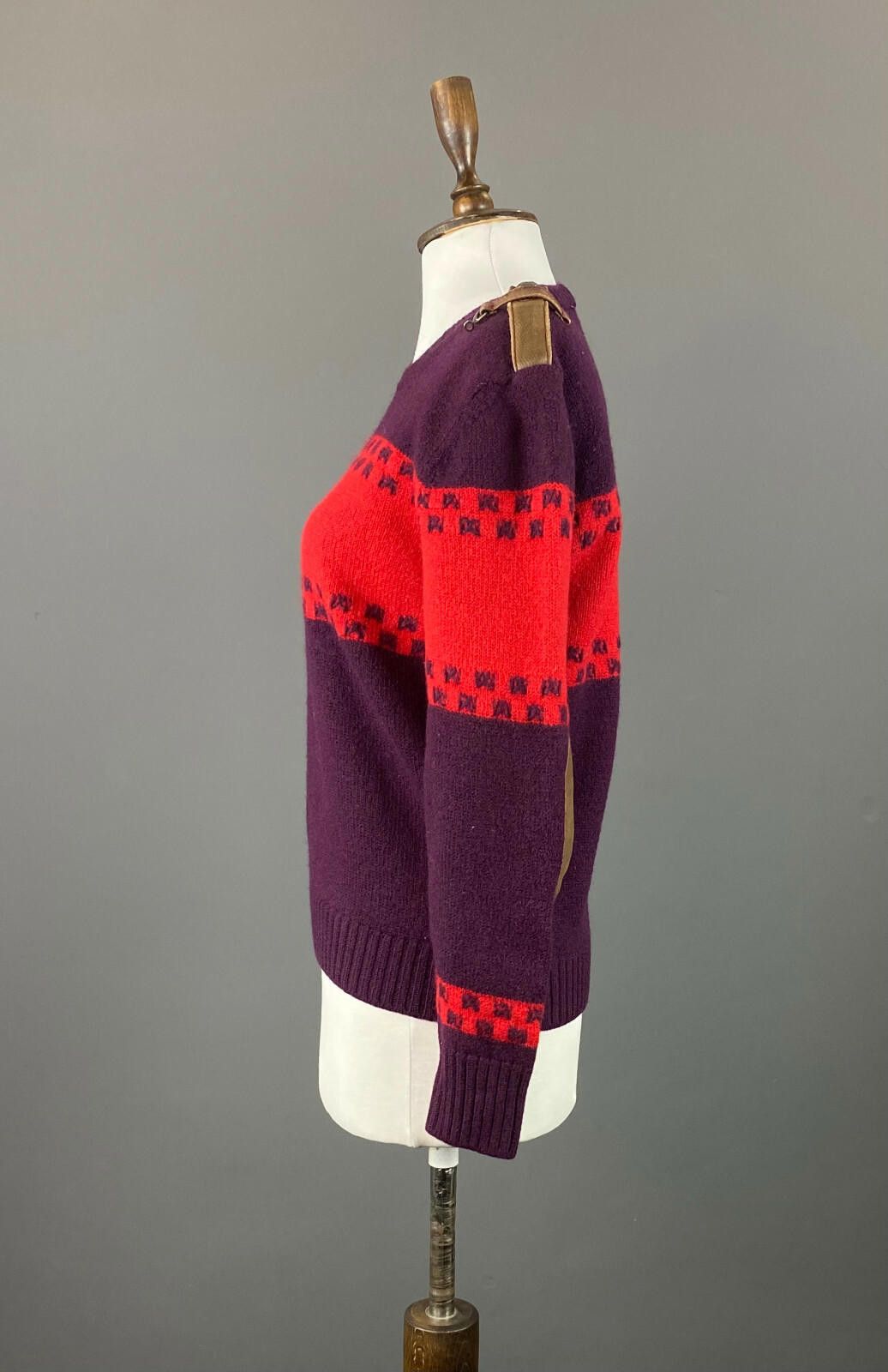 Iceberg Ladies Iceberg Multicolor Leather Inserts Sweater Size M Size M / US 6-8 / IT 42-44 - 3 Thumbnail