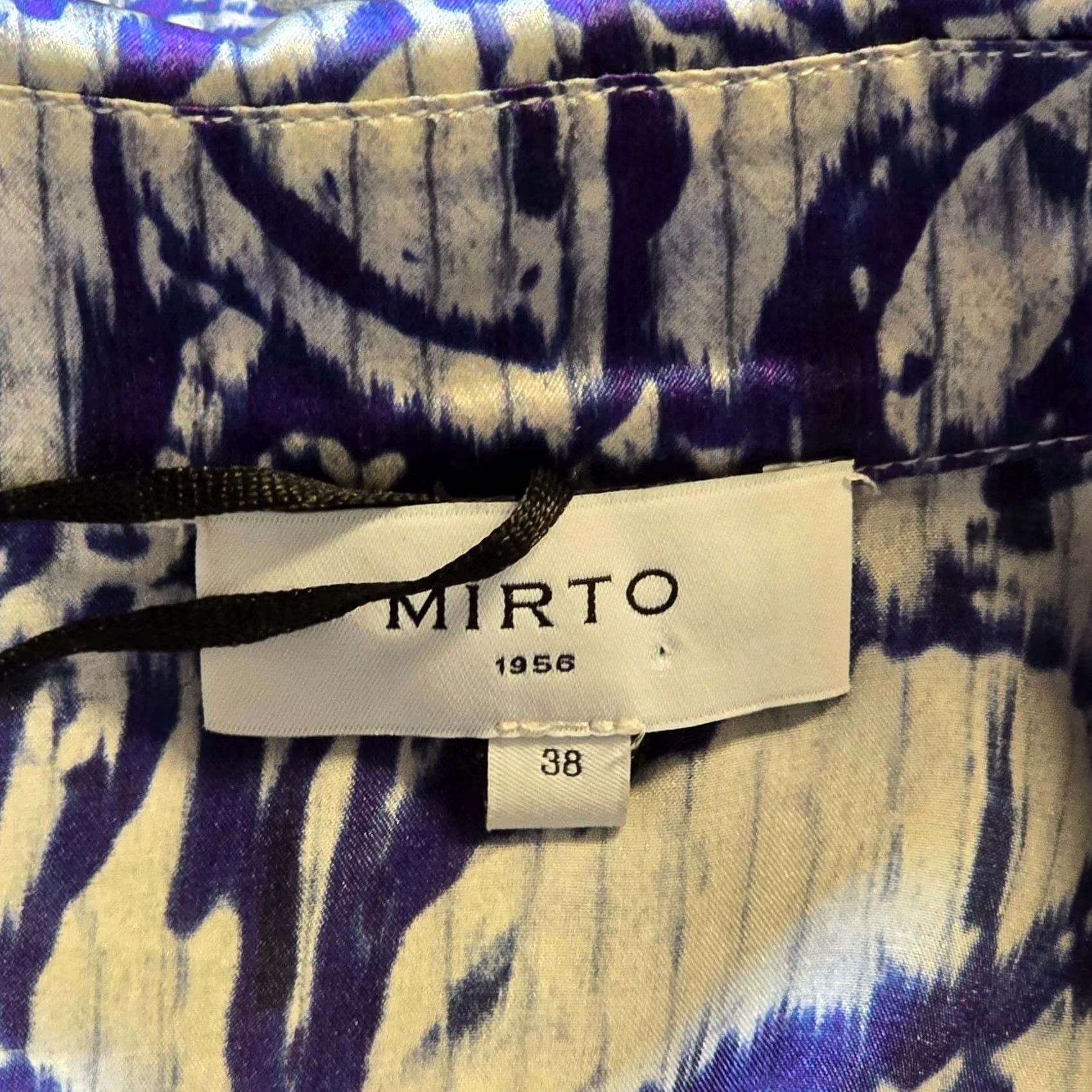 Vintage Mirto Top Womens Size 38 Blue Silk Paisley Spain Luxury Maximalist Career Spain Size XS / US 0-2 / IT 36-38 - 3 Thumbnail