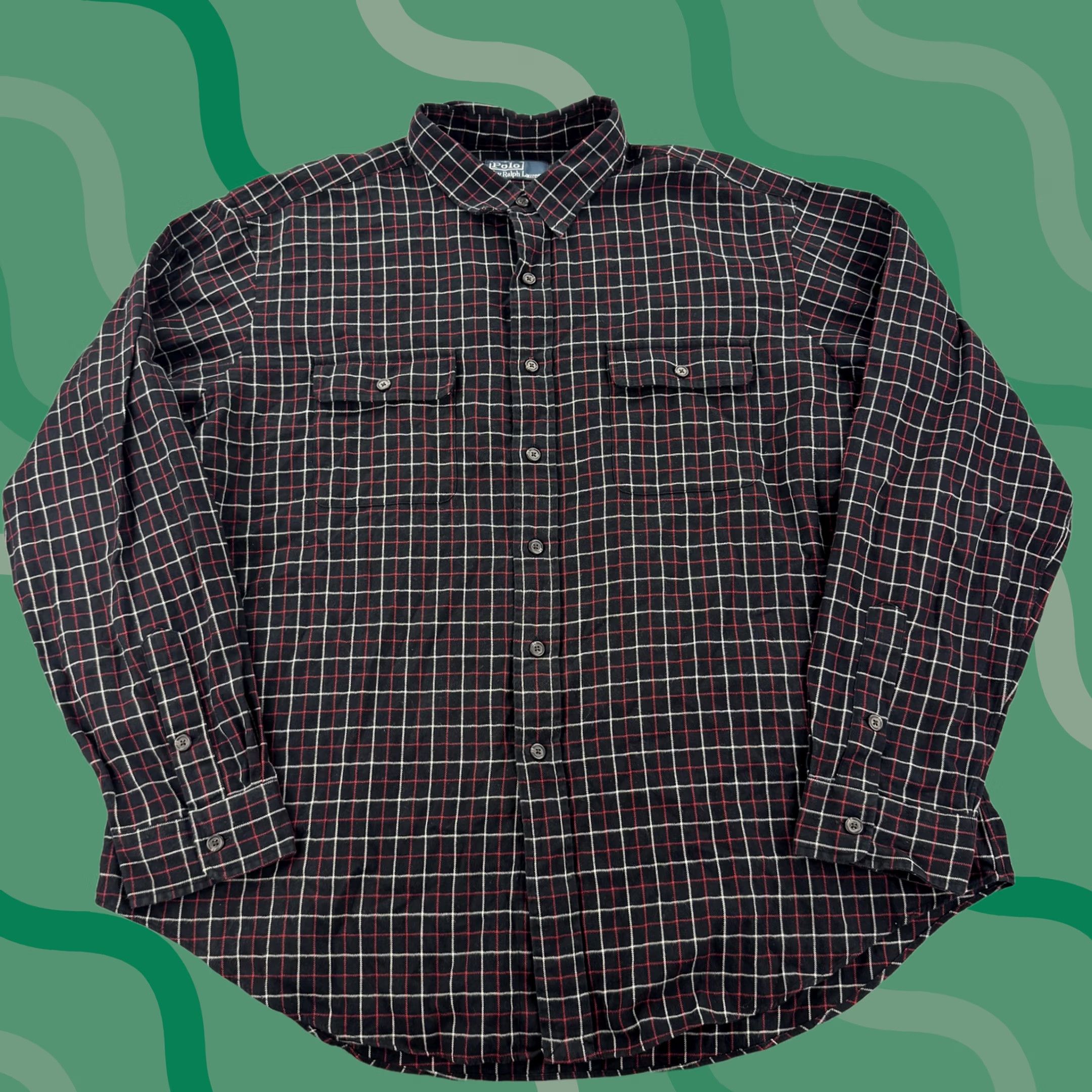 Polo Ralph Lauren Polo Ralph Lauren Shirt Mens 2XL Black Red Plaid Flannel Button Up Pocket Casual Size US XXL / EU 58 / 5 - 1 Thumbnail