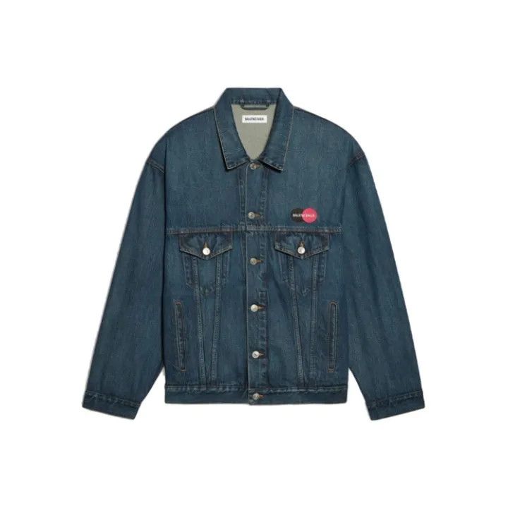 Balenciaga Balenciaga Logo Printed Denim Jacket for Women 0079 Size S / US 4 / IT 40 - 1 Thumbnail