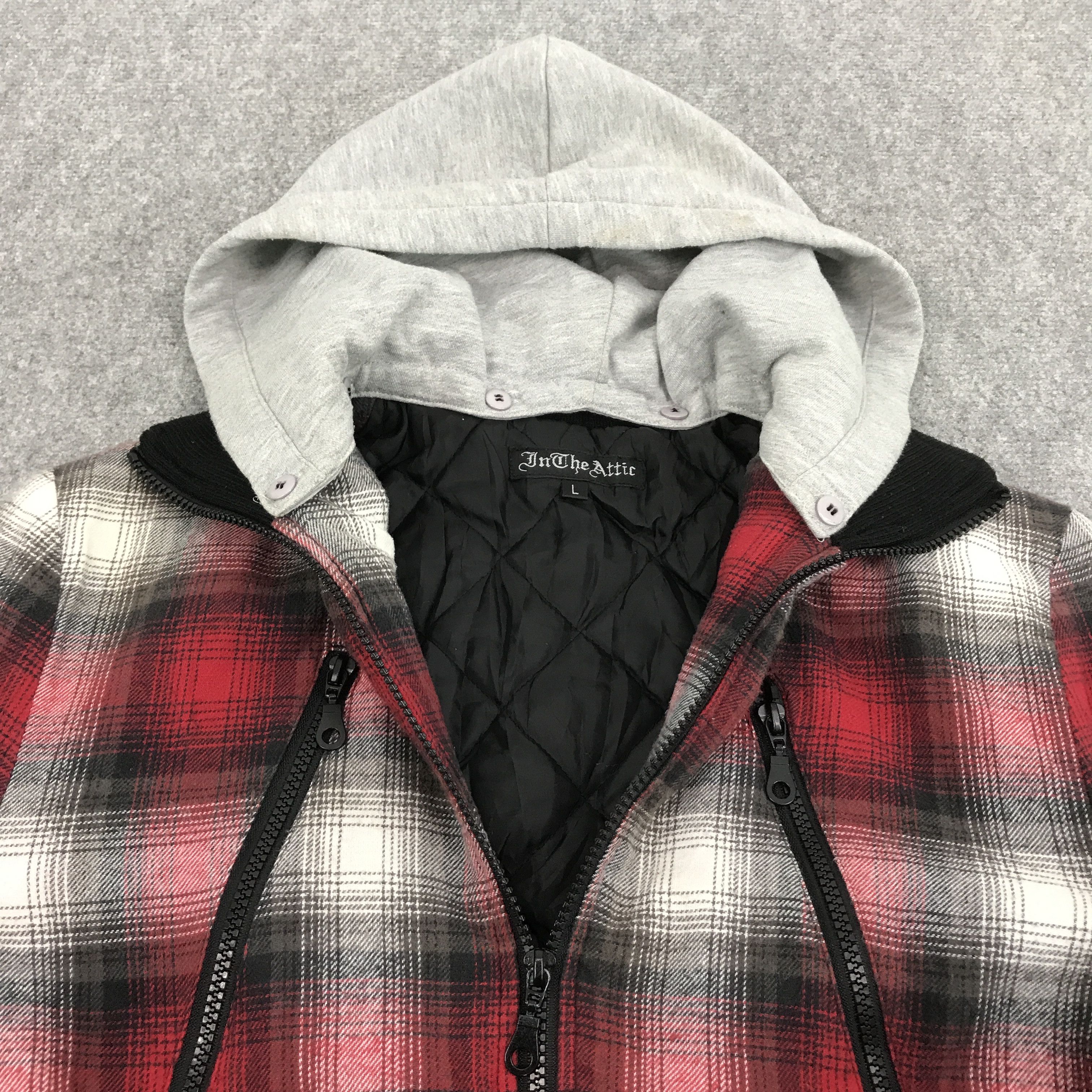 In The Attic × Japanese Brand in the attic japan punk flannal zipper jacket hoodie style Size US L / EU 52-54 / 3 - 5 Thumbnail