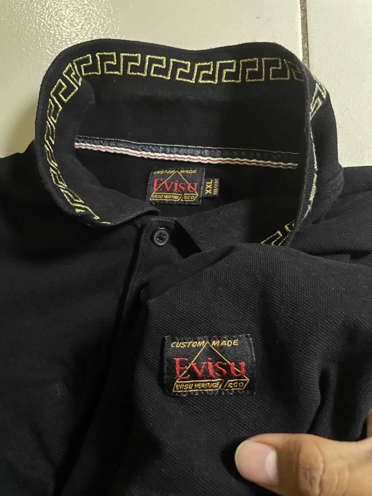 Evisu EVISU EMBROIDERED LOGO POLO SHIRT Size US XXL / EU 58 / 5 - 3 Thumbnail