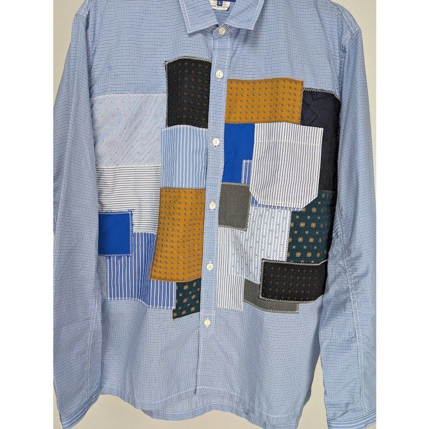 Junya Watanabe o1rshd1 Button up Shirt in Blue Size US L / EU 52-54 / 3 - 3 Thumbnail