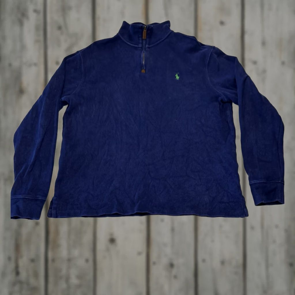 Ralph Lauren Ralph Lauren Sweater Blue Knit 1/4 Zip Pullover Mens M Casual Preppy Size US M / EU 48-50 / 2 - 1 Thumbnail