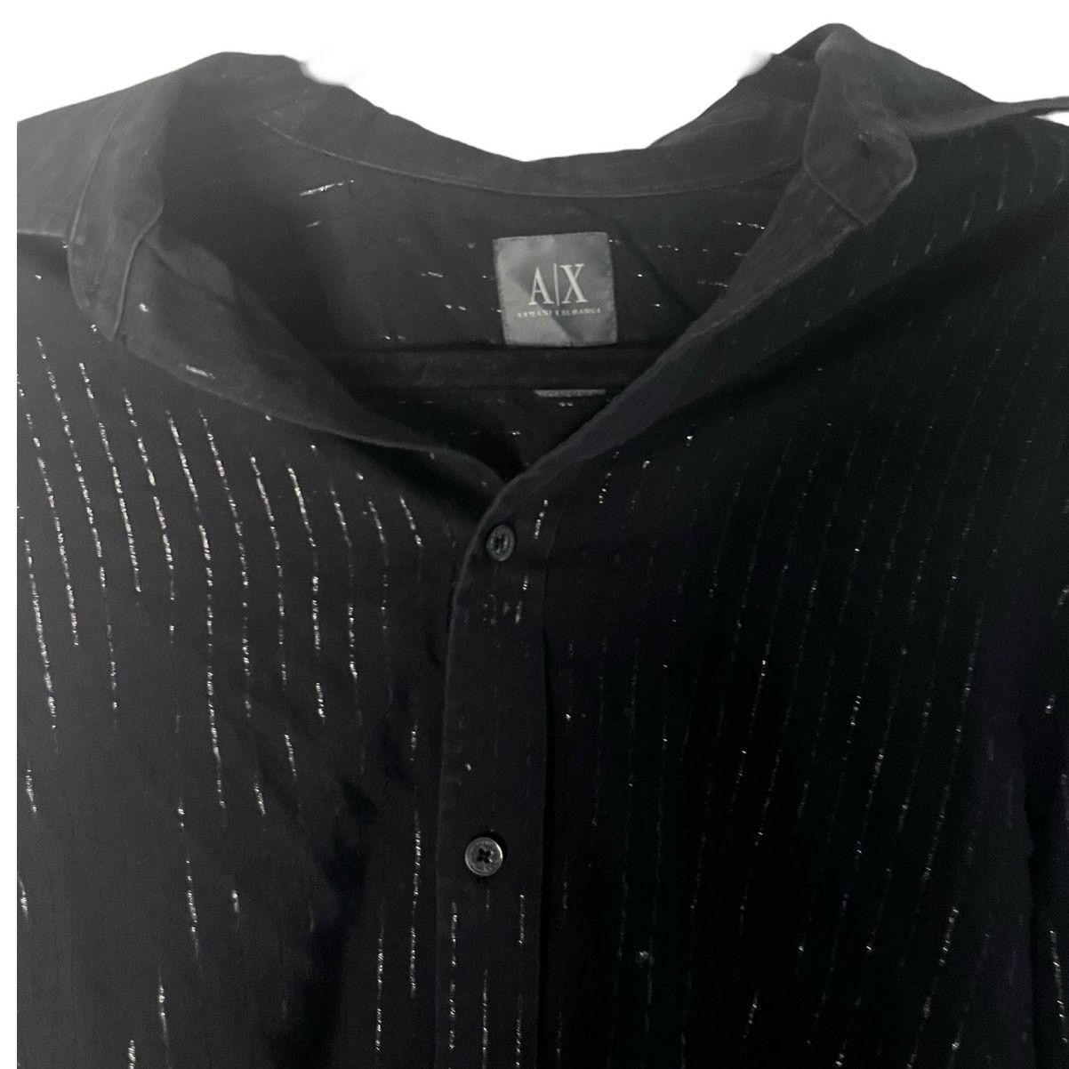 Armani Exchange Armani Exchange A/X Black Button down Silver stripe Size M Size US M / EU 48-50 / 2 - 3 Thumbnail