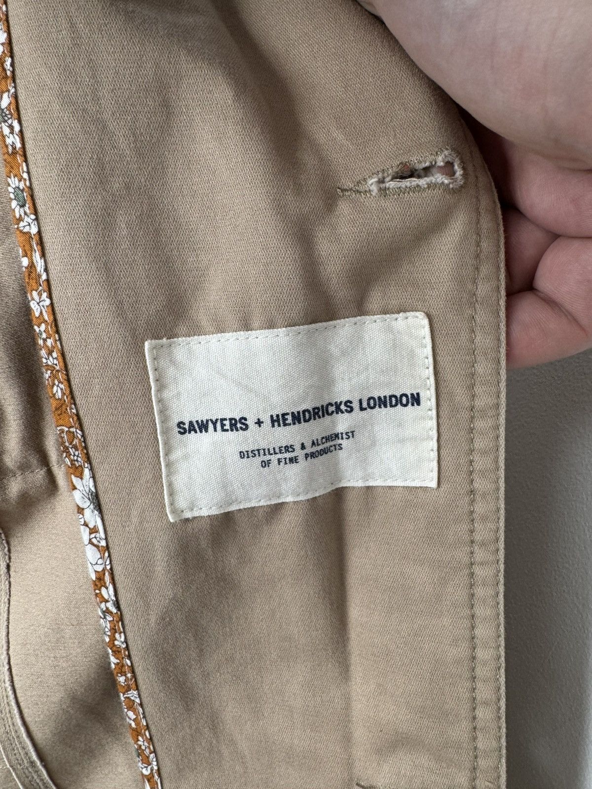 Sawyer of Napa Sawyers + Hendricks London Men's Beige Button Casual Jacket Size US XL / EU 56 / 4 - 11 Thumbnail
