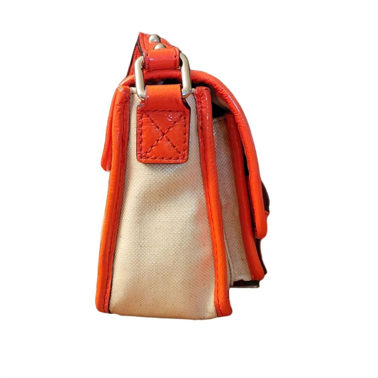 Kate Spade Kate Spade Neon Orange Coated Canvas Flap Crossbody Size ONE SIZE - 4 Thumbnail