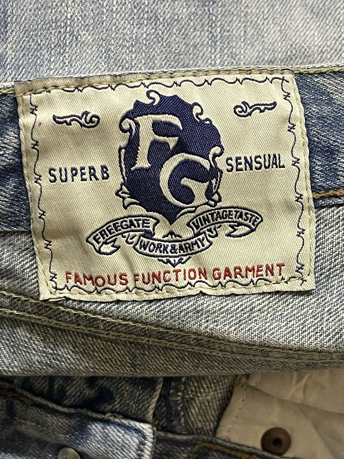 14th Addiction Vintage Japanese Brand Clawmark Wash Distress Baggy Jeans Size US 31 - 9 Thumbnail