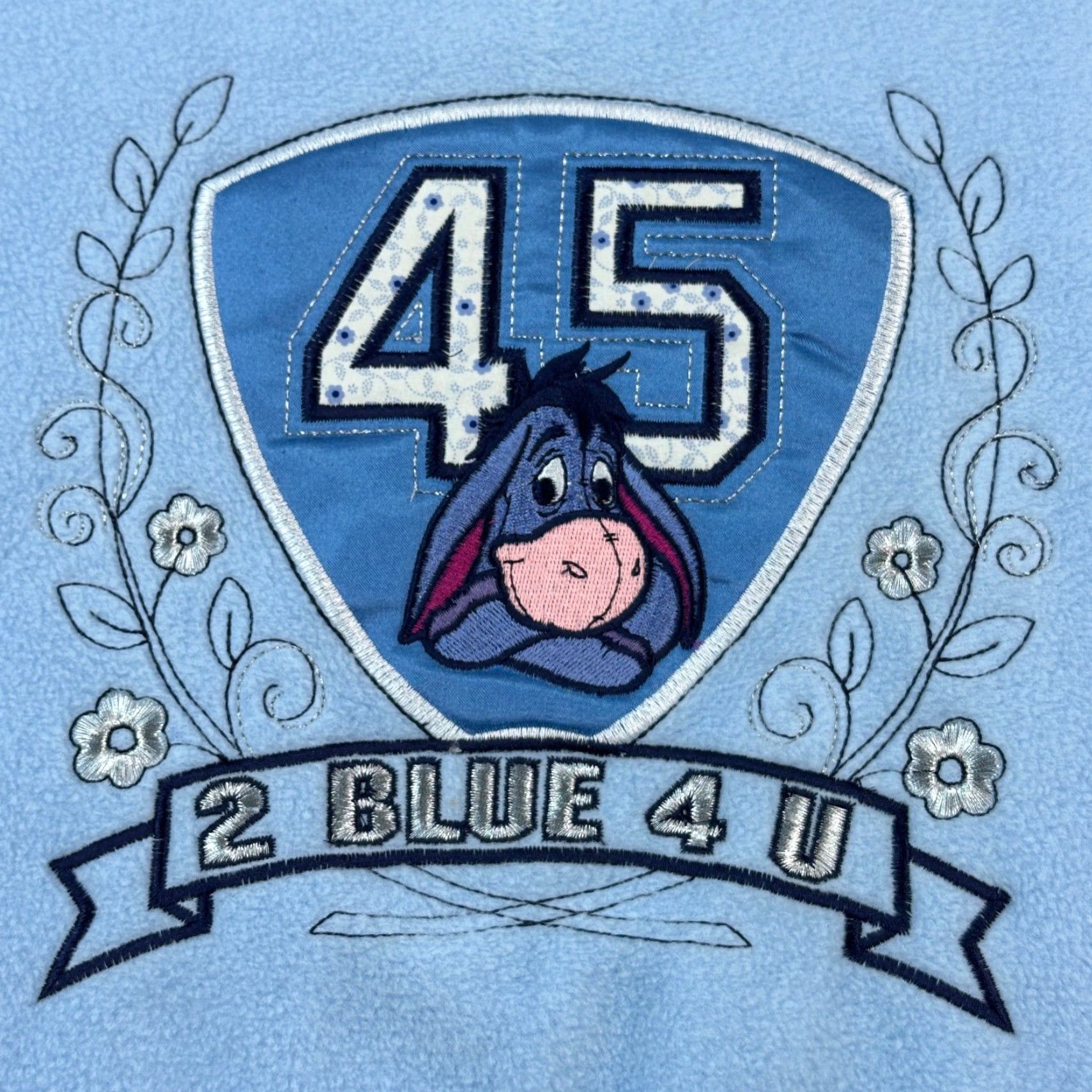 Disney VINTAGE Disney Sweatshirt Women's 18W/20W Blue Fleece Eeyore Embroidered Pullover Size 3XL / US 20-22 - 5 Thumbnail