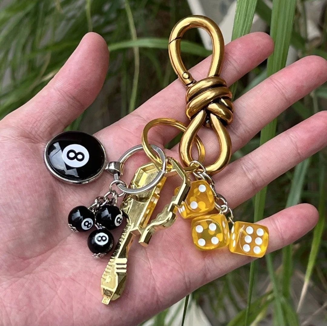 Designer Gold Metal Keychain Carabiner Set Size 36 - 3 Thumbnail
