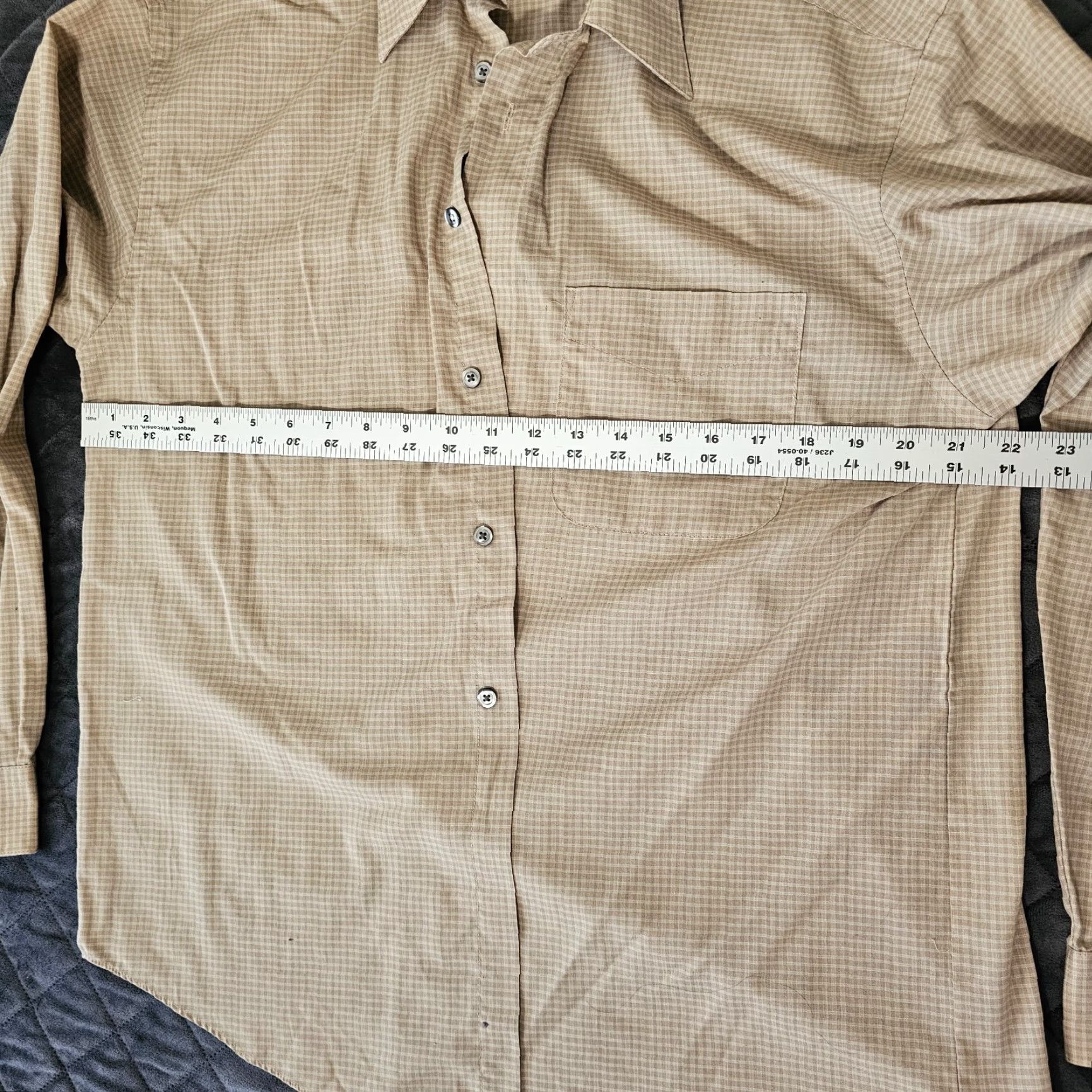 Arrow Arrow Button-Up Shirt Men M Brown Check Long Sleeve with Pocket Casual Size US M / EU 48-50 / 2 - 5 Thumbnail