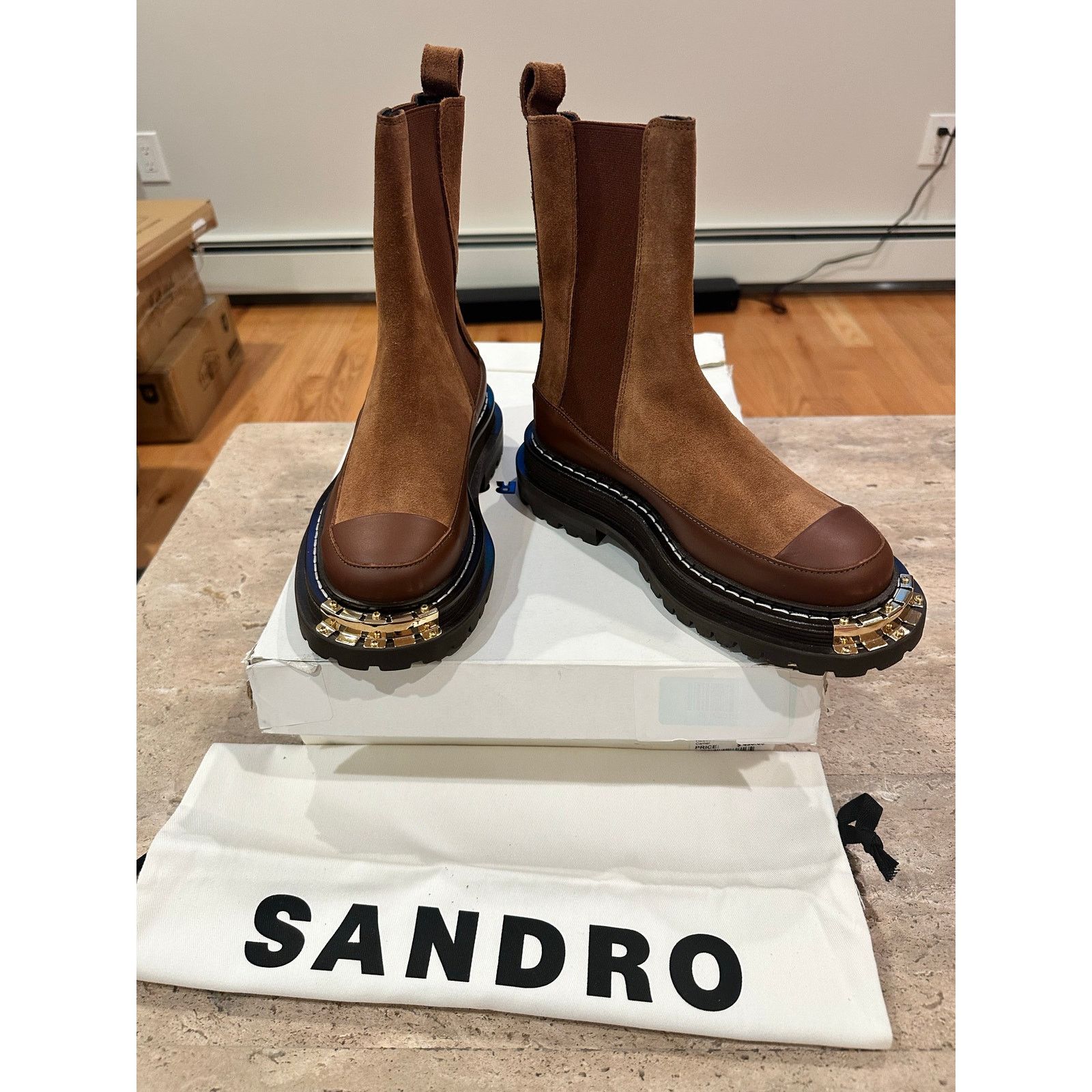 Sandro NEW Sandro Women's H22Liam Stretch Chelsea Boots 36/ 5.5 Size US 5.5 / IT 35.5 - 4 Thumbnail