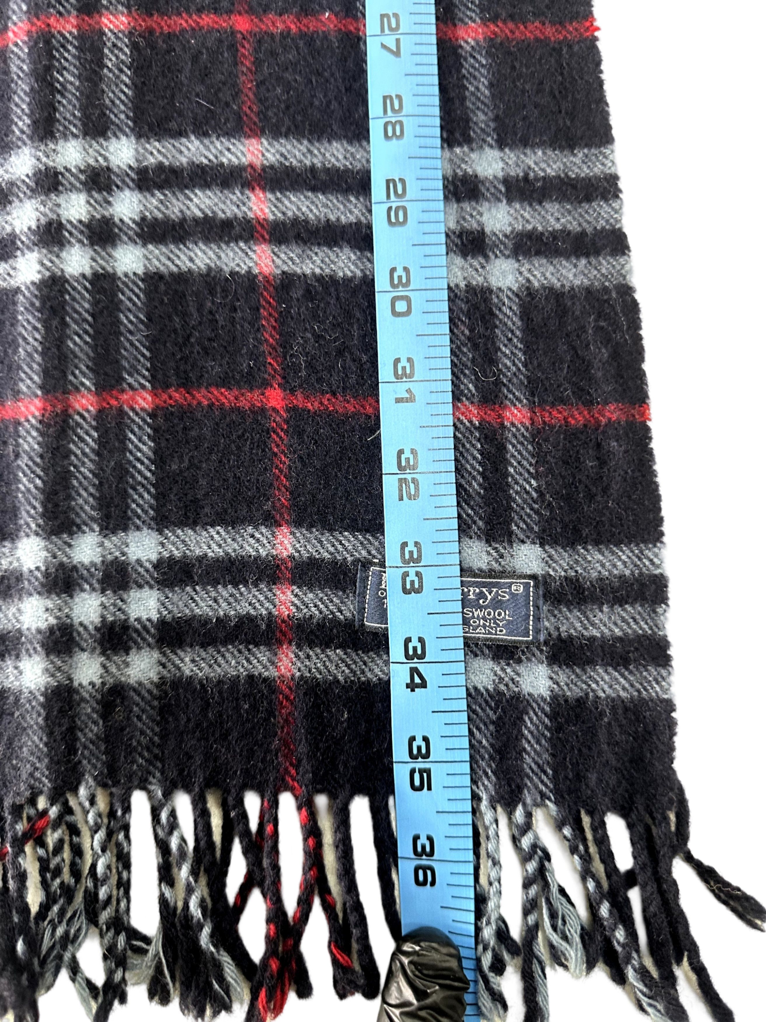 Burberry Burberrys Check Scarf N Blue 100% Lambswool Unisex Scarf Size ONE SIZE - 6 Thumbnail