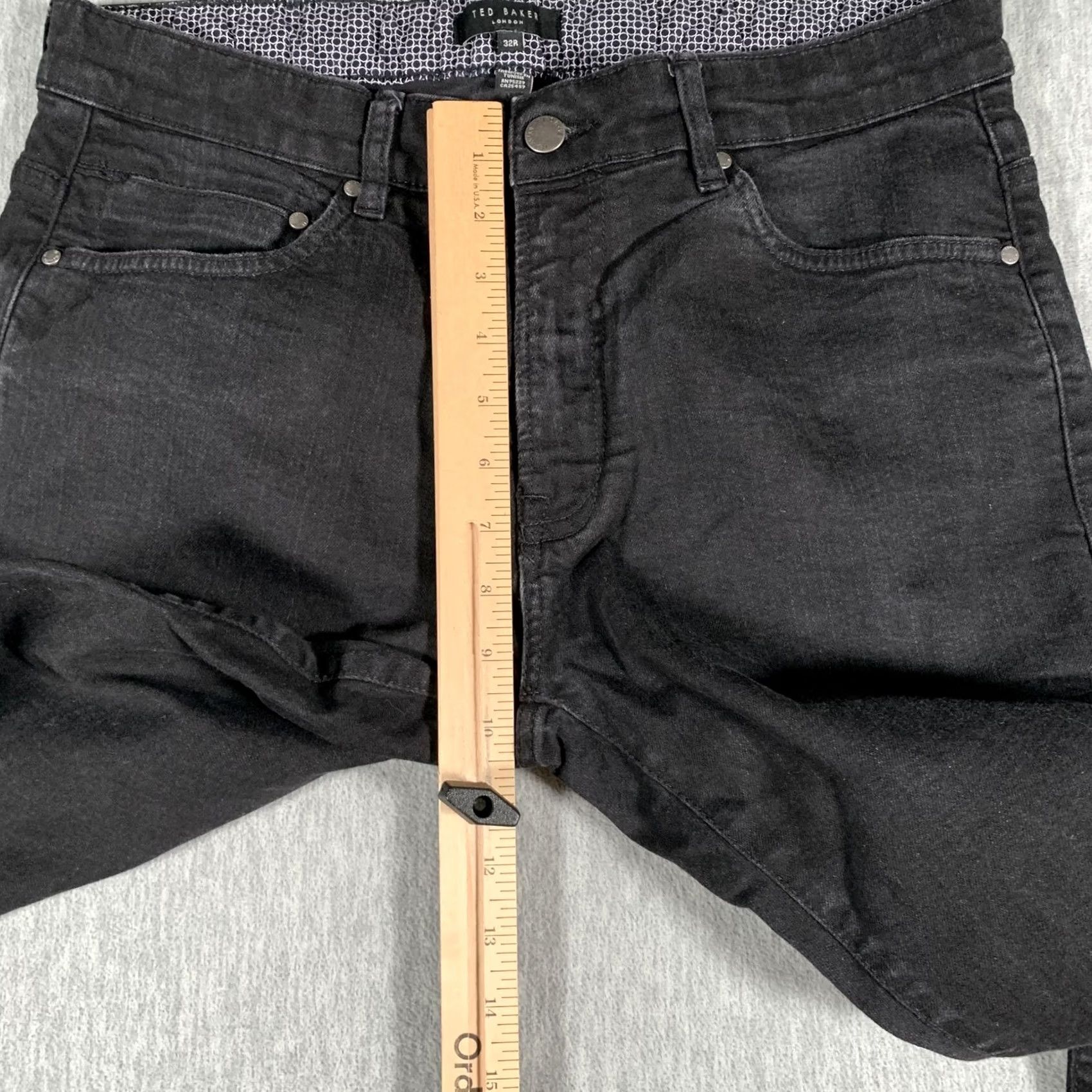 Ted Baker Ted Baker Jeans Mens 32R Black Denim Slim Straight Leg Tapered Regular Inseam 28in 5-Pocket Zip Fly Jeans Mens Black Size US 32 / EU 48 - 6 Thumbnail