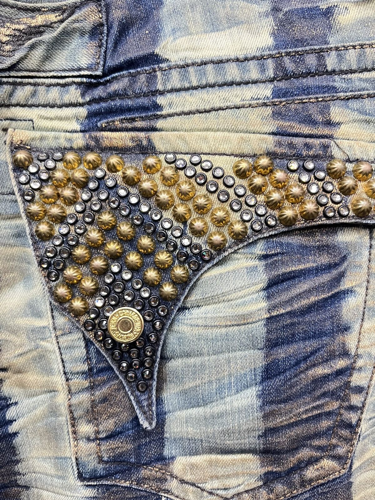 Asspizza × Robins Jeans 42”🔥RARE ROBIN’S JEANS FYE DESIGN Long Flap Studded Striped Size US 42 / EU 58 - 15 Thumbnail