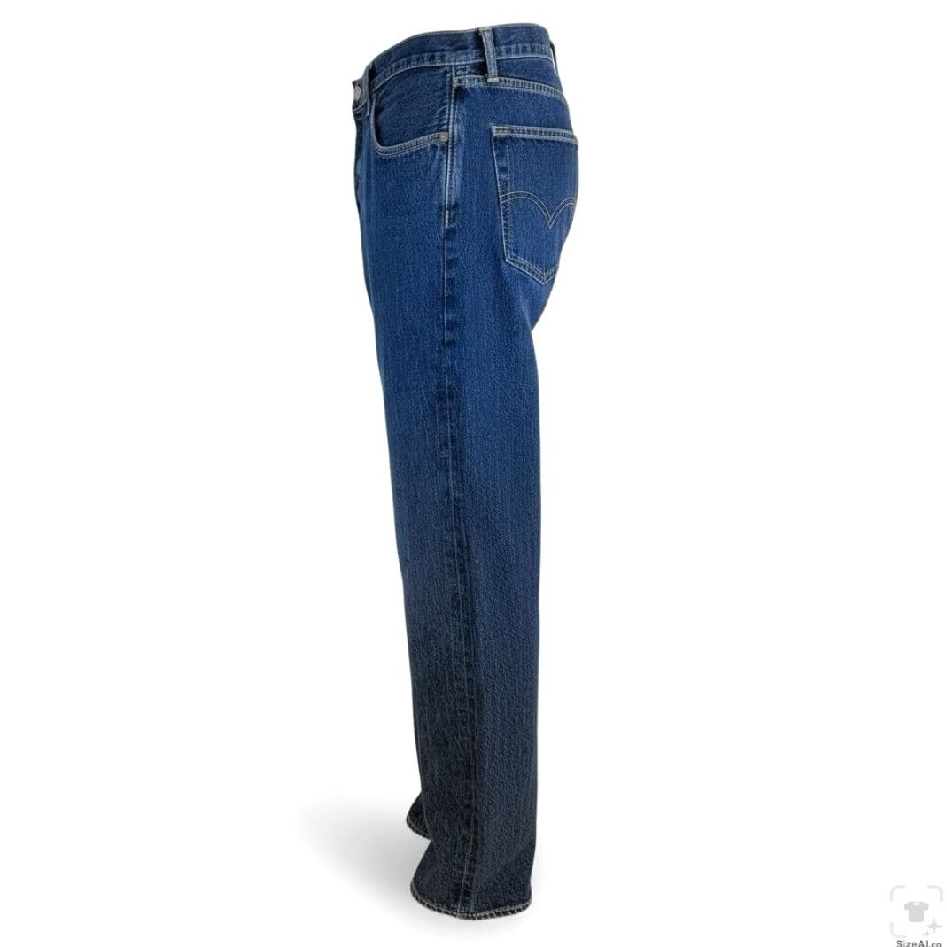 Levi's Levi's 501 Jeans Mens 34x32 Blue Medium Regular Fit Denim Button Fly Straight Pocket Distressed Logo USA 5-Pocket Size US 34 / EU 50 - 3 Thumbnail