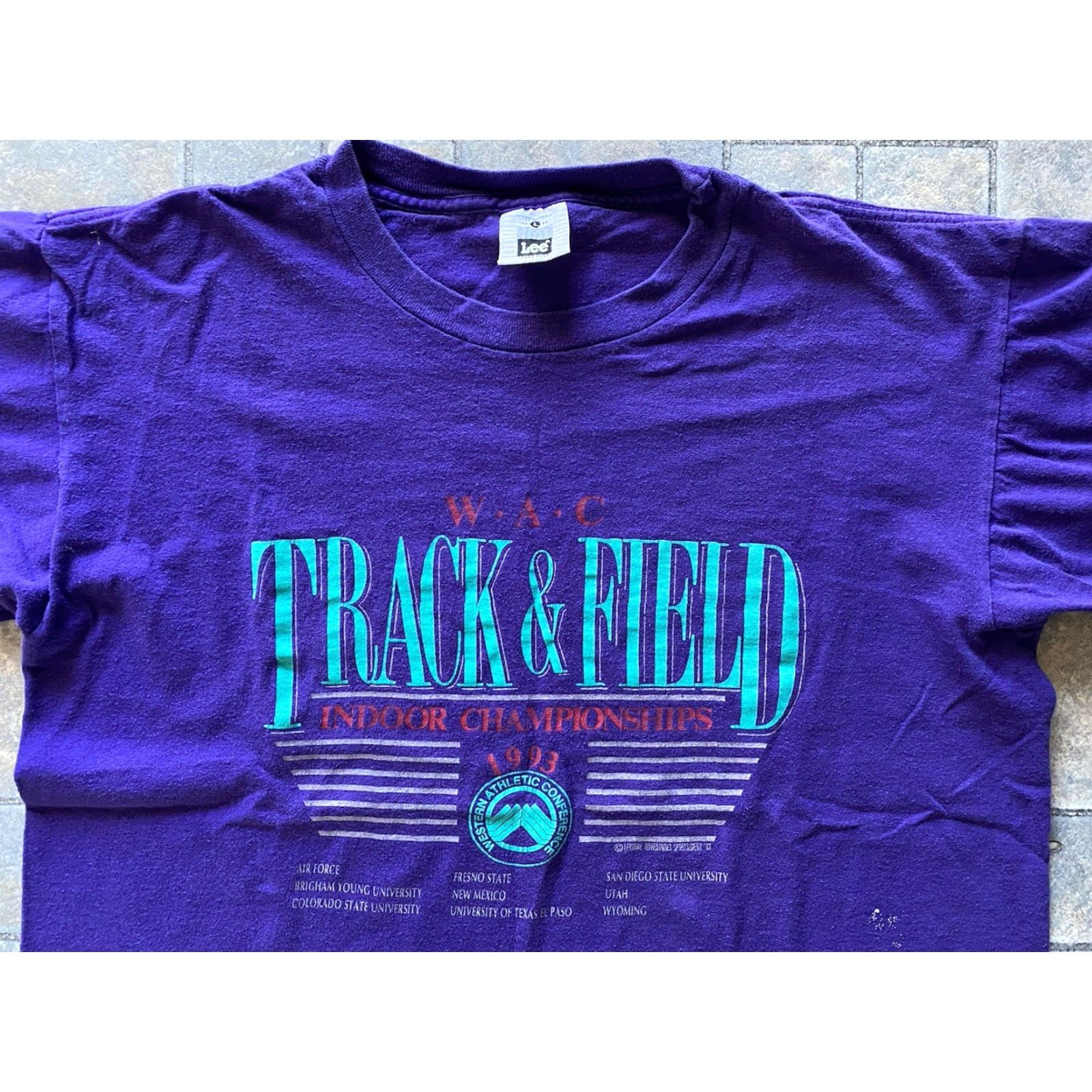 Lee VINTAGE Lee Sport T Shirt Men’s L Purple WAC Track & Field Championships 1990s Mens Size US L / EU 52-54 / 3 - 3 Thumbnail