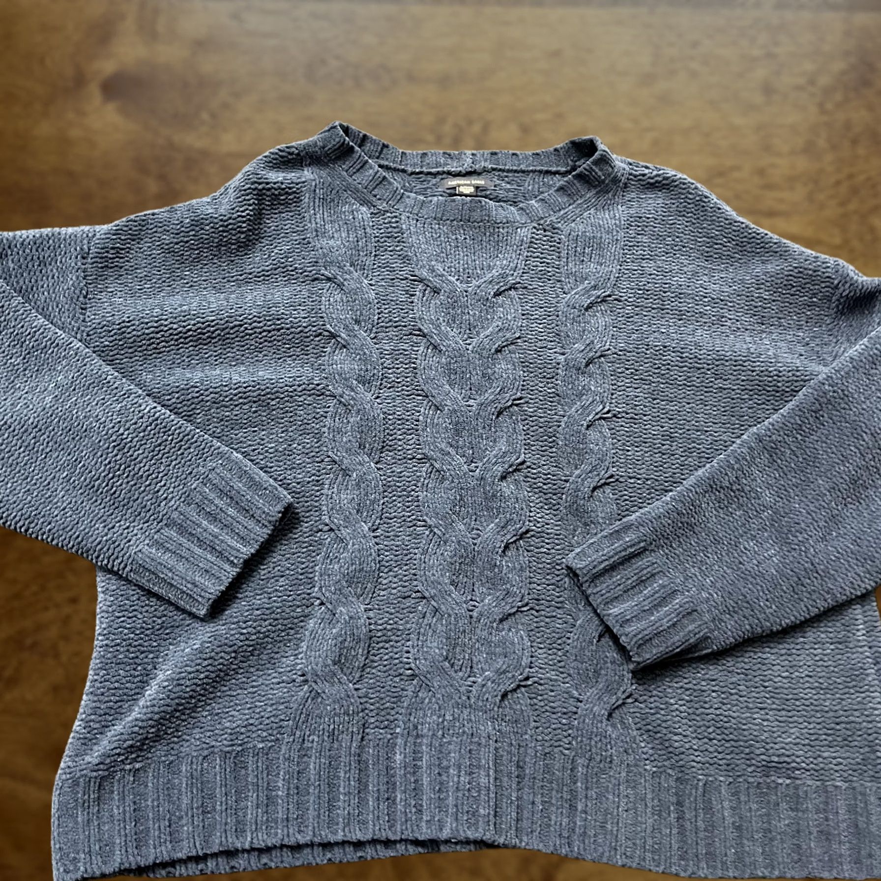 Vintage American Eagle Sweater Womens XL Blue Cable Knit Crewneck Pullover Soft Cozy Size XL / US 12-14 / IT 48-50 - 1 Thumbnail