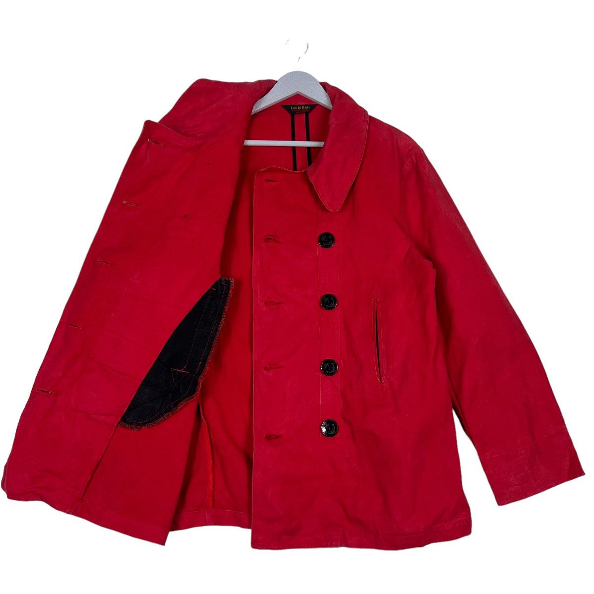 Japanese Brand 🔥 LET IT RIDE REAL CLOTHING RED NAVY DOUBLE BREAST COAT Size US M / EU 48-50 / 2 - 8 Thumbnail
