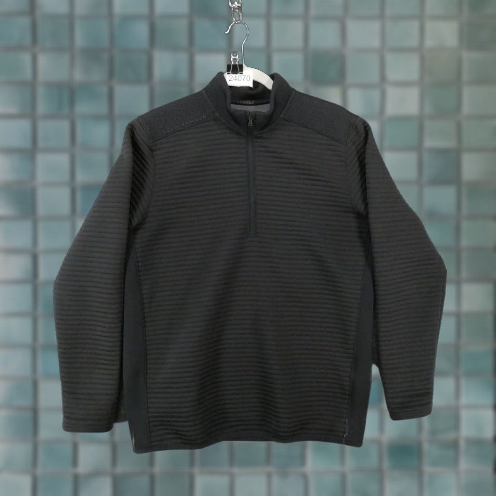 Under Armour Under Armour Golf Sweatshirt Mens Medium Black Mock Neck 1/4 Zip Fleece ColdGear Pullover Size US M / EU 48-50 / 2 - 1 Thumbnail