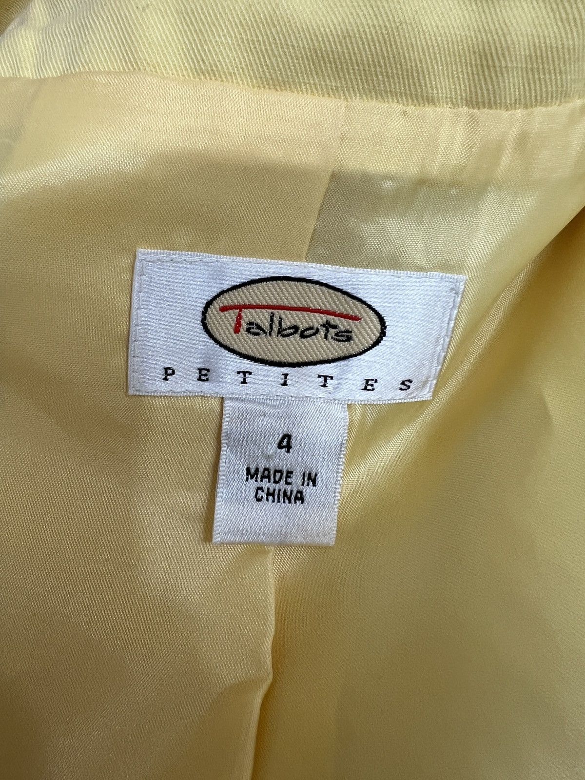 Talbots Talbots Soft Yellow Two-Button Tailored Blazer Size S / US 4 / IT 40 - 6 Thumbnail