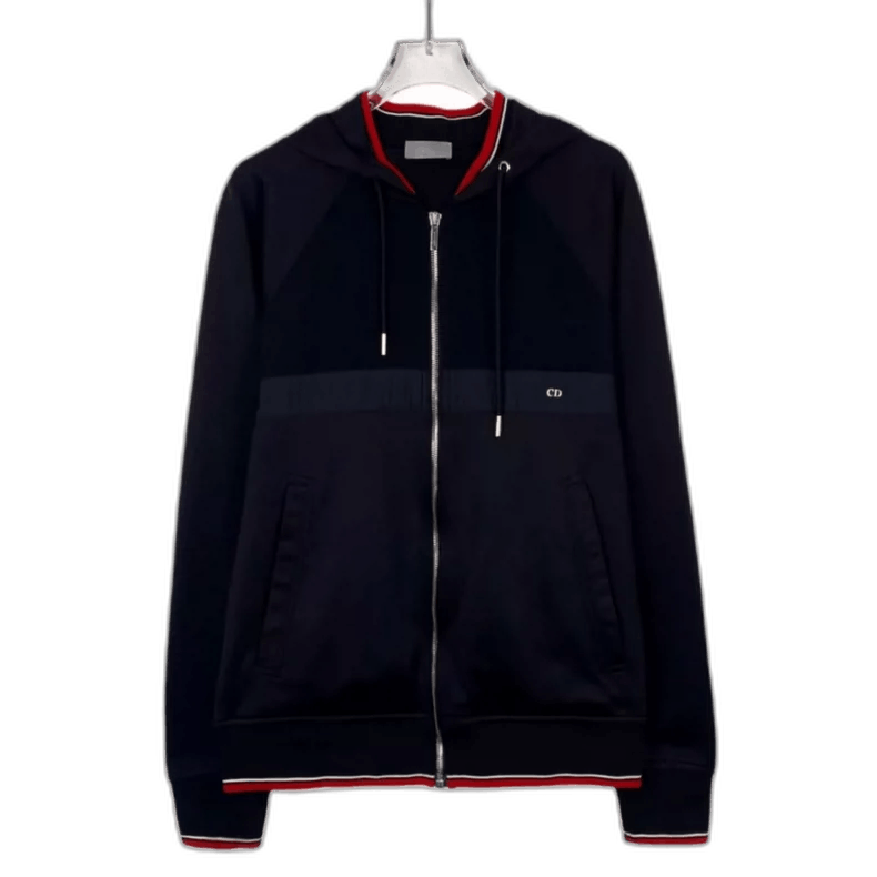 Dior Dior Black Zip-Up Hoodie with Logo-yf Size US M / EU 48-50 / 2 - 1 Thumbnail