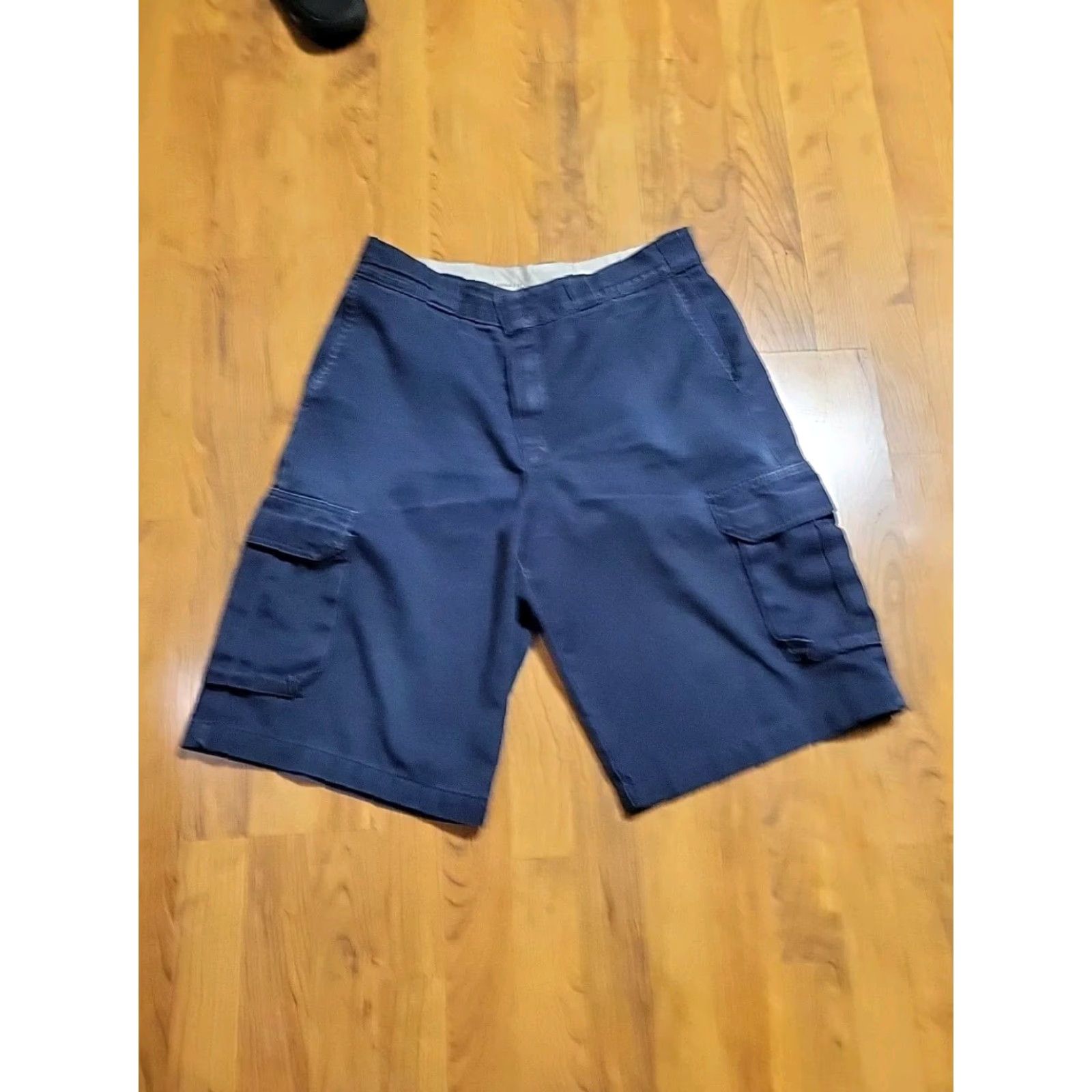 Dickies VINTAGE Dickies Cargo Shorts 34" x 12" Blue Cotton 80's 12" Rise Loose Fit Venice Mens Size US 34 / EU 50 - 2 Thumbnail