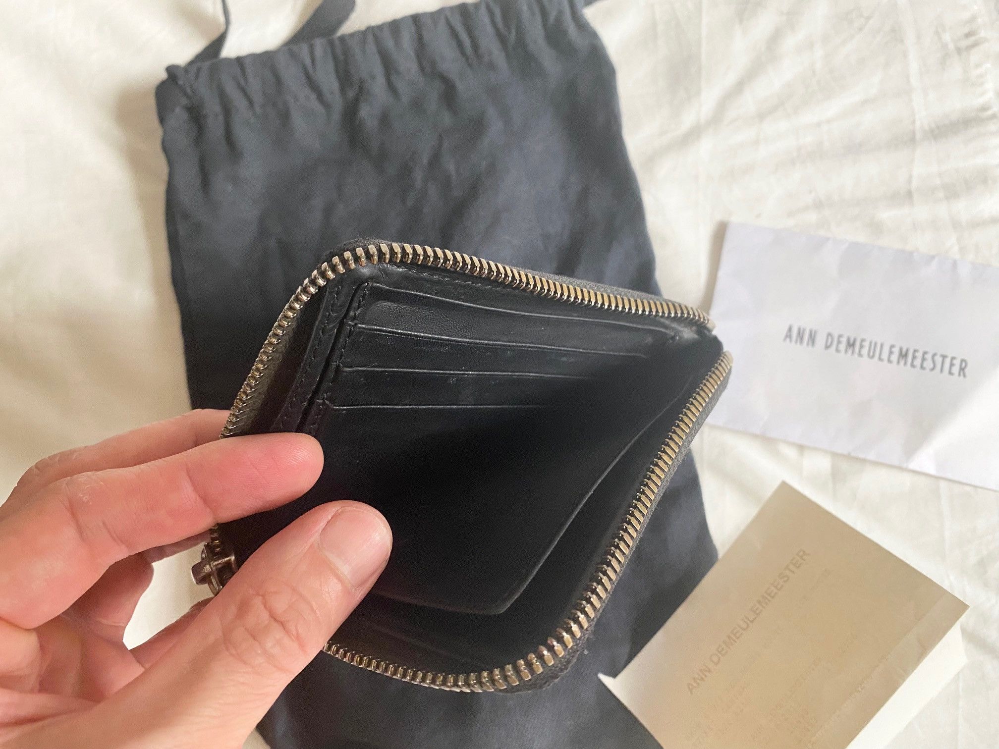 Ann Demeulemeester Ann Demeulemeester black leather zip wallet Size ONE SIZE - 5 Thumbnail