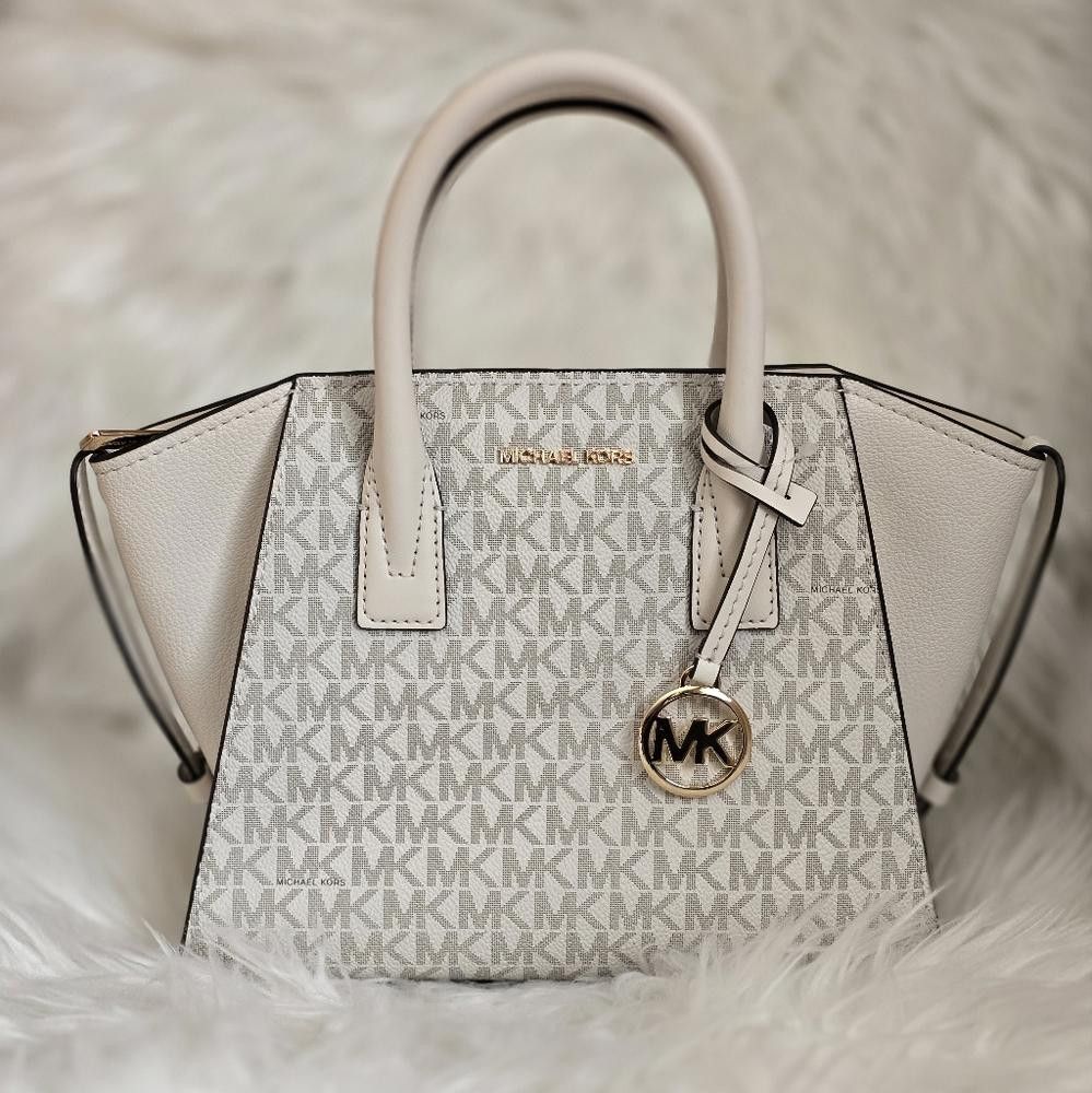 Michael Kors Michael Kors Monogram Handbag in Cream and Gold Size ONE SIZE - 1 Thumbnail