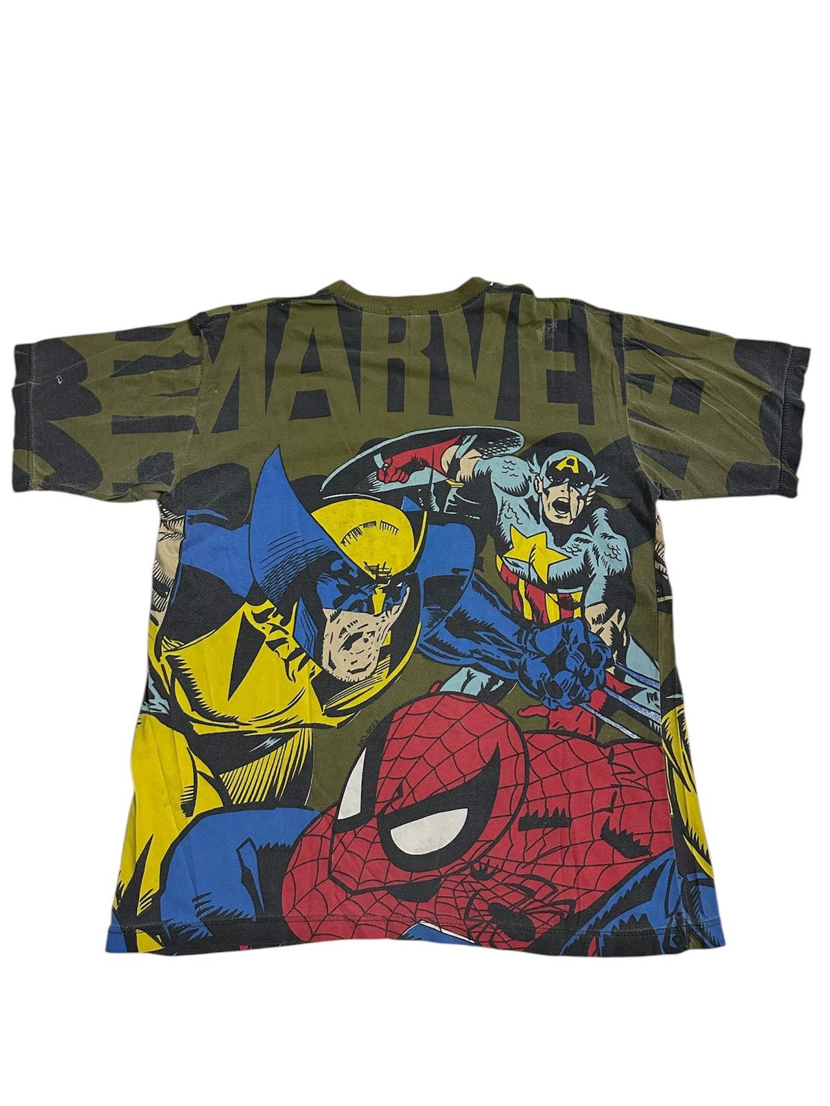 Vintage 90s Marvel Comic AOP Wolverine, Spiderman, Captain America Size US L / EU 52-54 / 3 - 2 Thumbnail