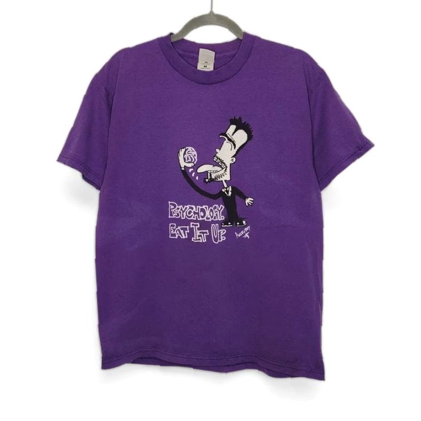 Vintage VINTAGE Psychology Art Shirt Large Unisex Adults T-Shirt Purple Distressed Faded Worn Funny L Size US L / EU 52-54 / 3 - 2 Thumbnail