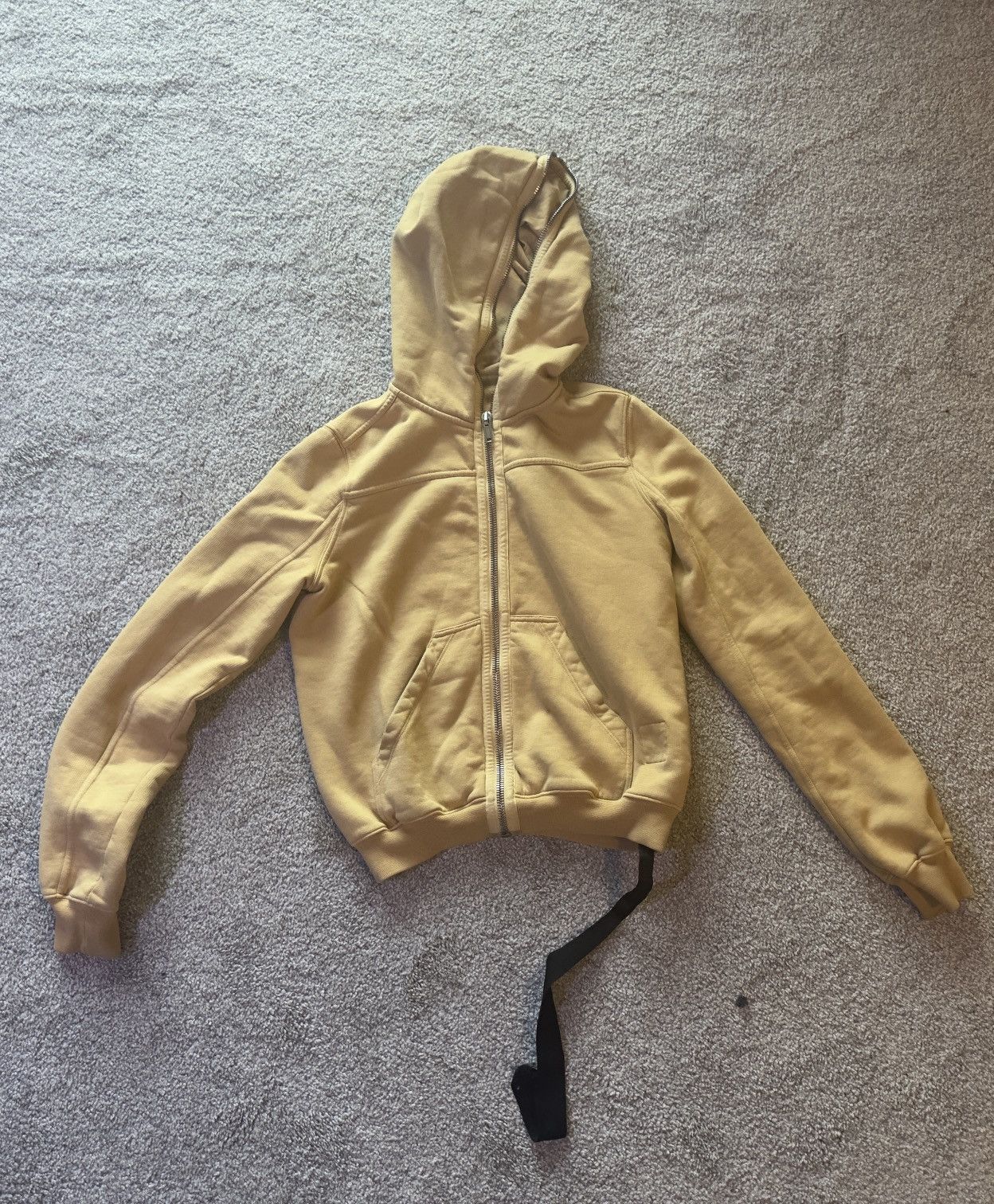 Rick Owens Drkshdw Rick Owens Mustard Felpa Gimp Hoodie Size US M / EU 48-50 / 2 - 1 Thumbnail