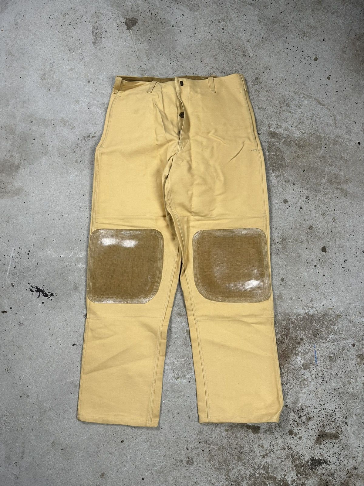 Le Laboureur Vintage 80/90s Yellow Workwear Double Knee Pants Size US 32 / EU 48 - 1 Thumbnail
