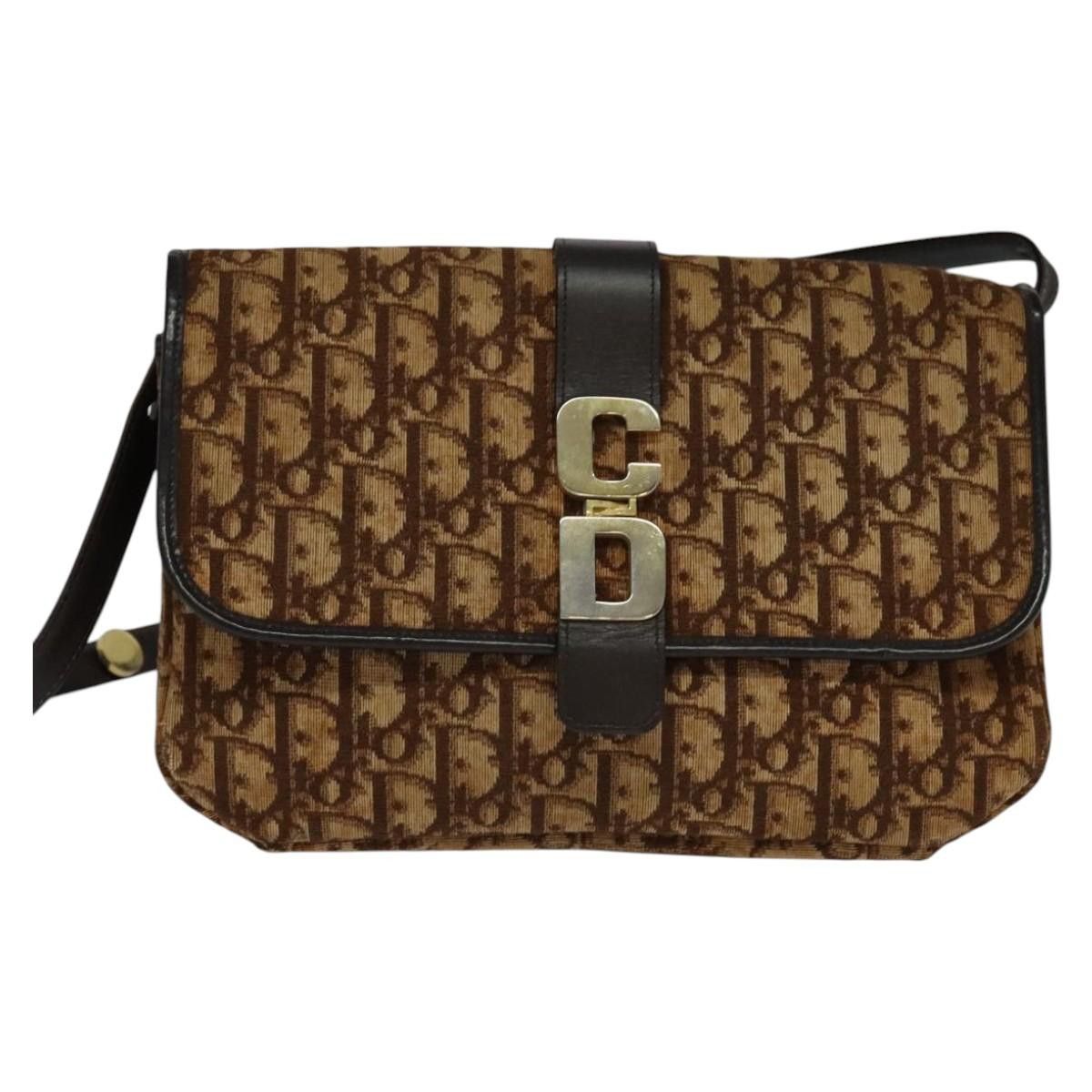 Dior DIOR Trotter Canvas Shoulder Bag Brown Gold Size ONE SIZE - 2 Thumbnail