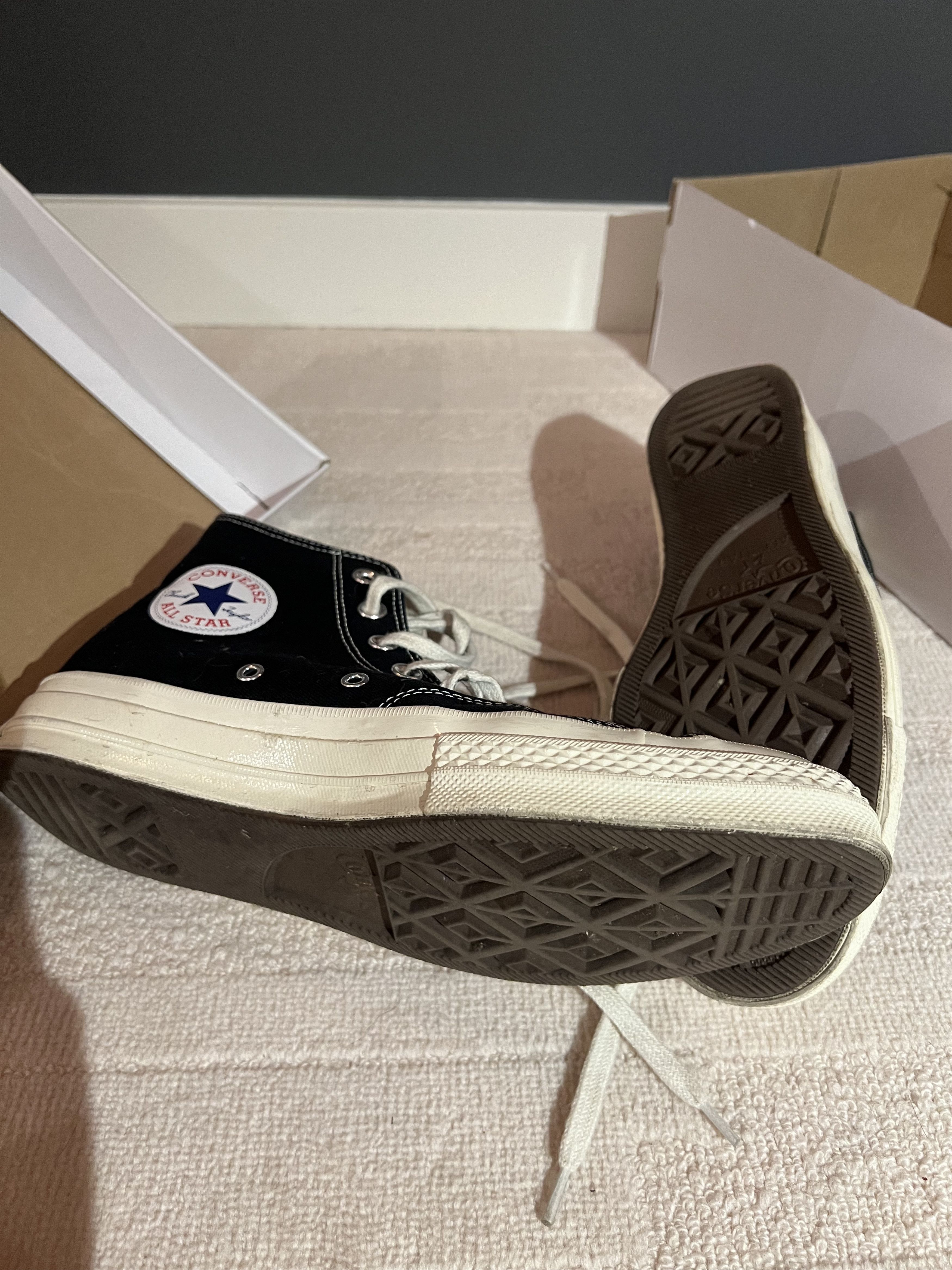 Comme des Garcons PLAY cdg play hi top converse sneakers Size US 9 / EU 42 - 2 Thumbnail