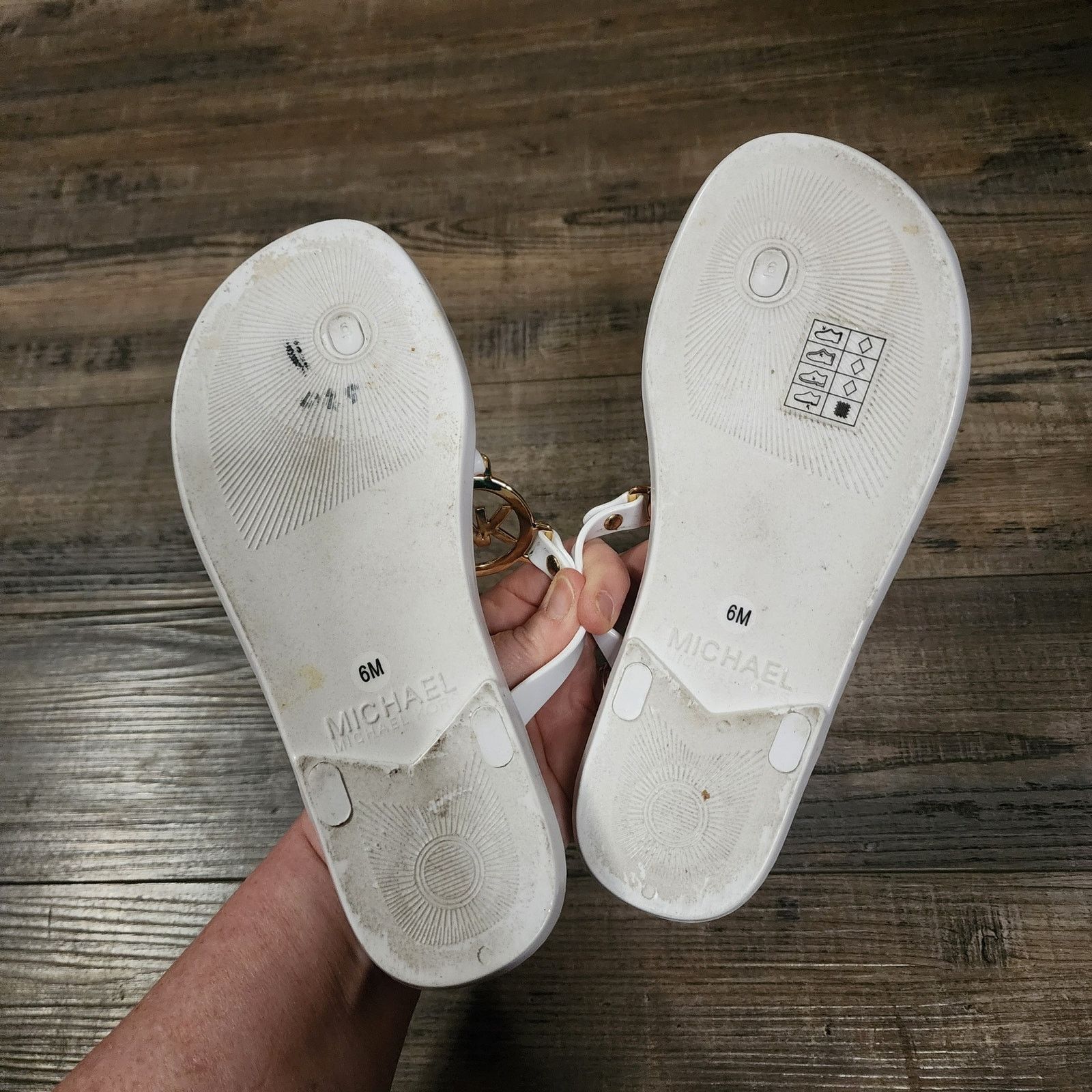 Michael Kors Michael Kors Womens white cork soles sandals size 6M BX42 Size US 6 / IT 36 - 2 Thumbnail