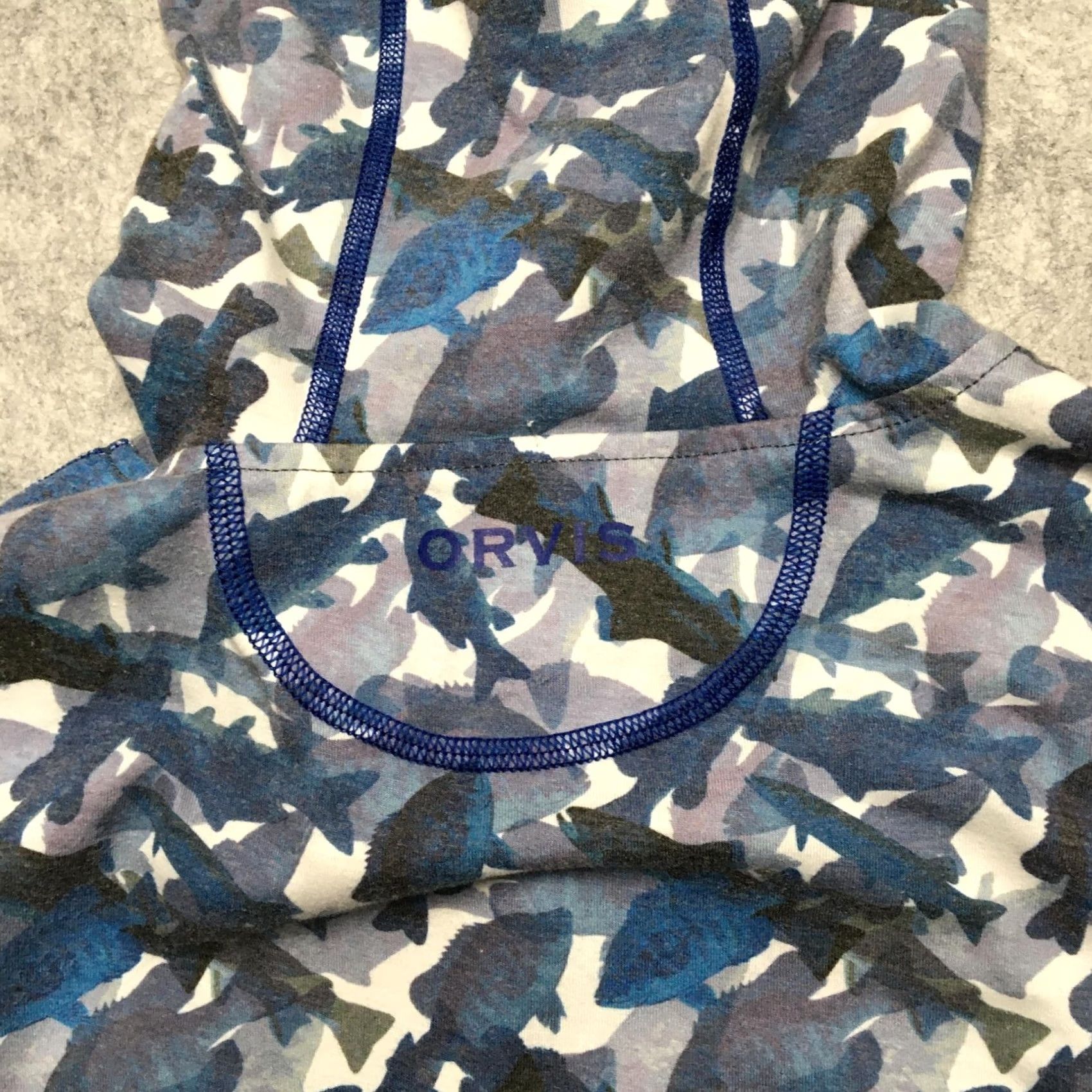 Orvis Orvis Mens Blue Fish Camo Hooded Shirt Long Sleeve Tee Size US L / EU 52-54 / 3 - 7 Thumbnail