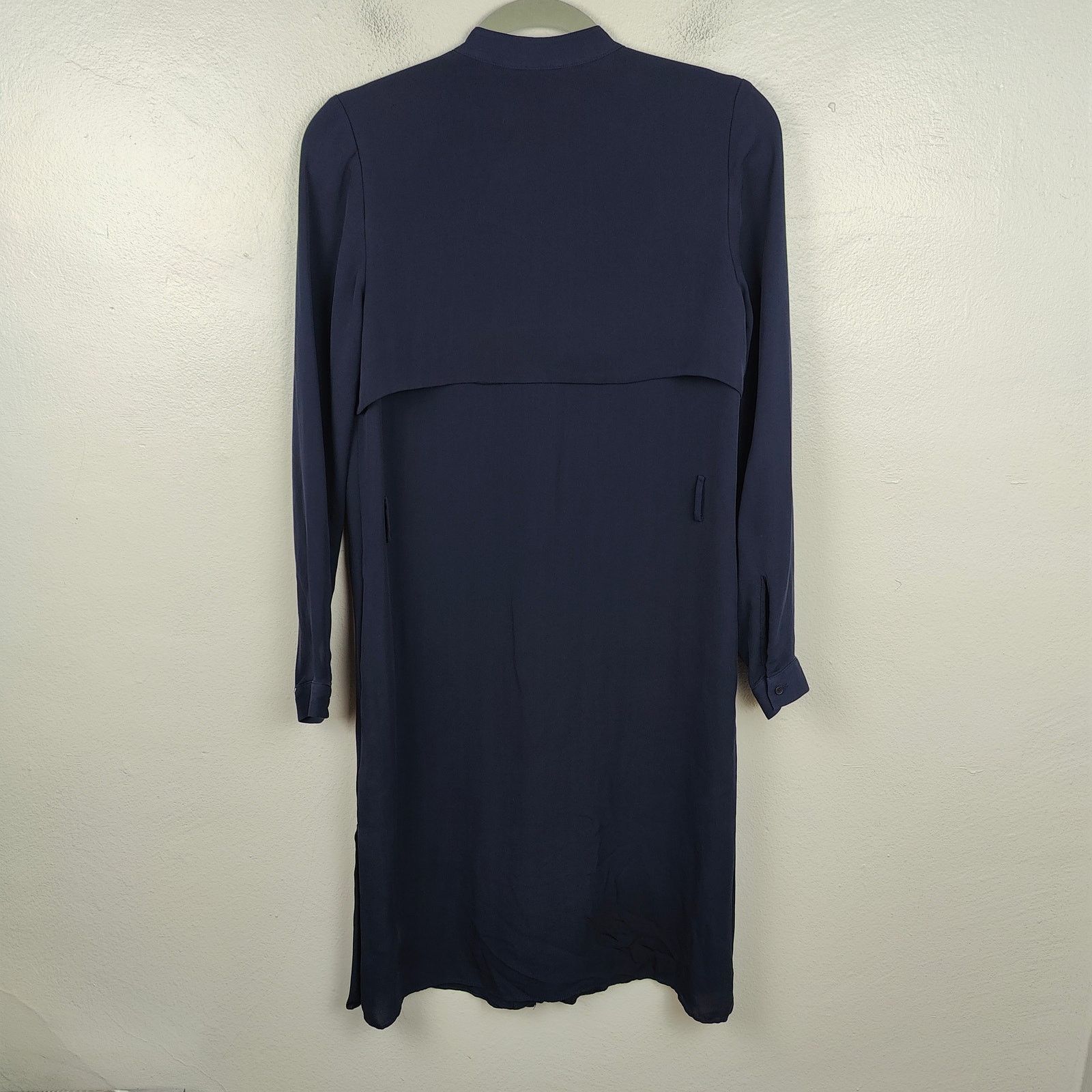 Other Ayr The Silk Trench Dress Womens Small Navy Blue Minimalist Size S / US 4 / IT 40 - 5 Thumbnail