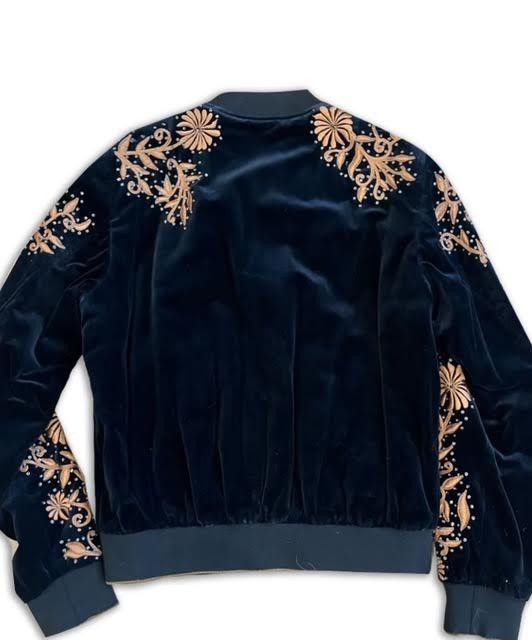 Dries Van Noten Dries Van Noten FW18 Blue Sequin Embroidered Bomber Jacker Size US M / EU 48-50 / 2 - 3 Thumbnail
