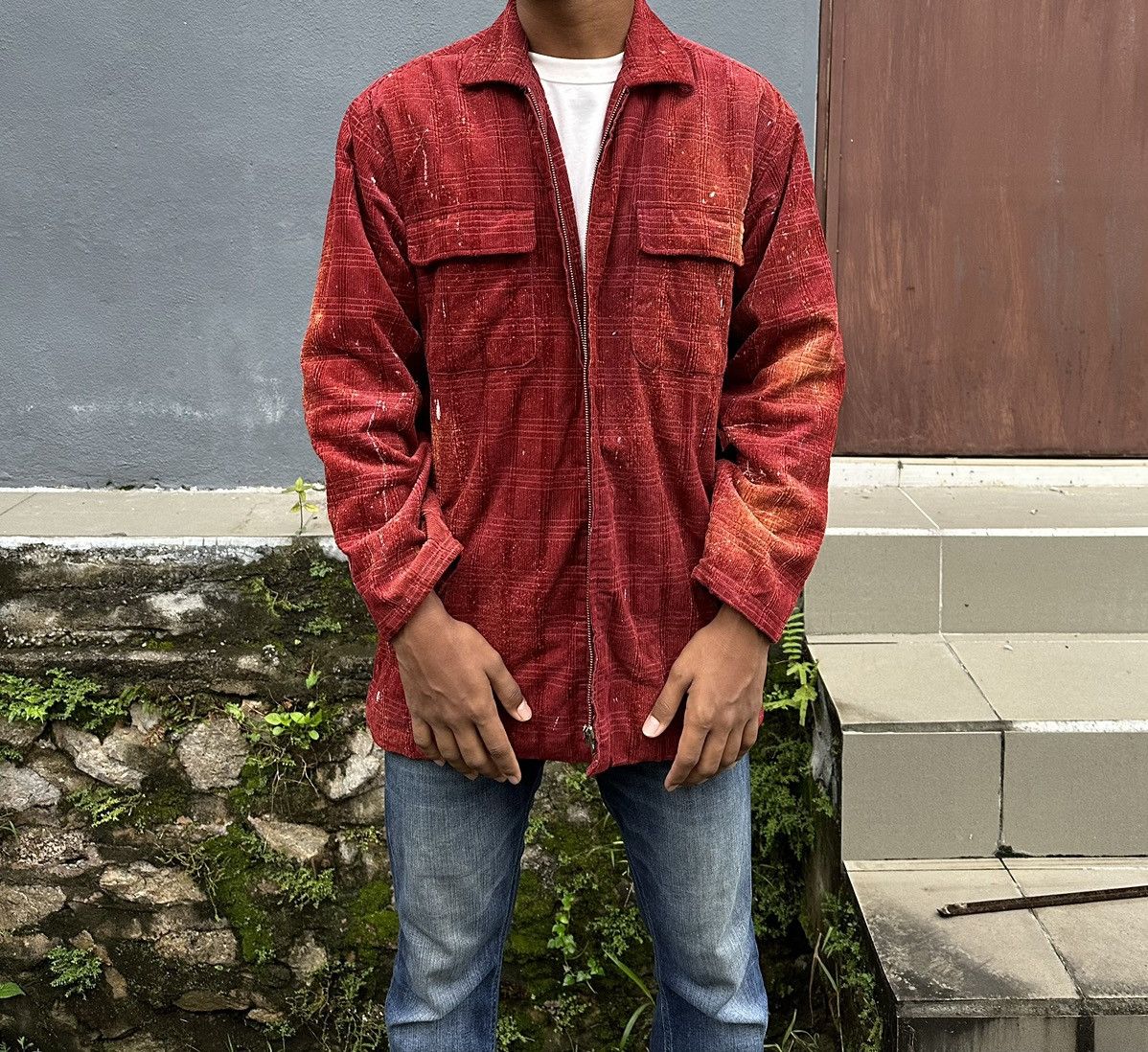 Kansai Yamamoto 👹Kansai Yamamoto Paint Splatter Corduroy Jacket Size US L / EU 52-54 / 3 - 11 Thumbnail