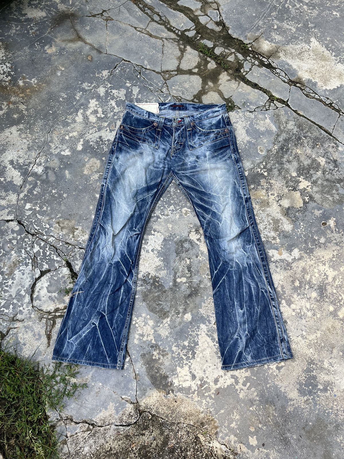 If Six Was Nine × Japanese Brand × Vintage Flare Crazy Striking Design Blue Jean Japan Denim Size US 32 / EU 48 - 10 Thumbnail