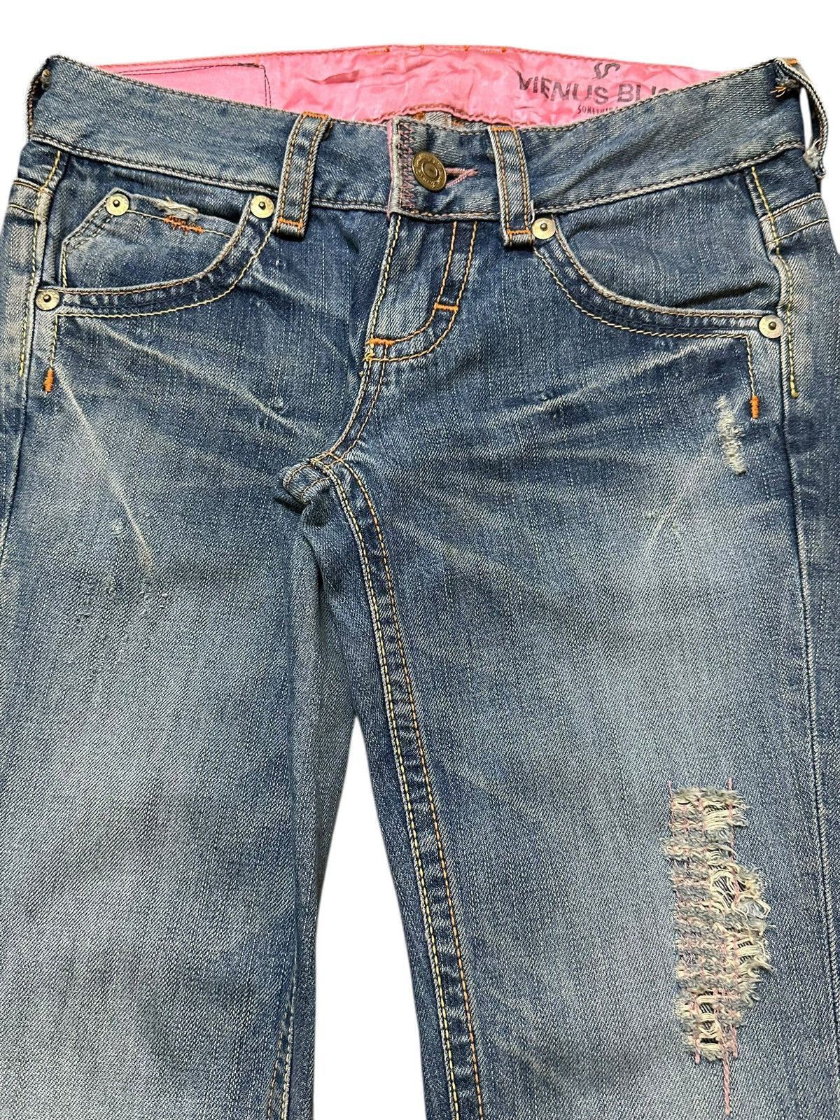 Edwin Vintage Japan Edwin Faded Wash Distress Wide Leg Flare Jeans Size 29" - 4 Thumbnail