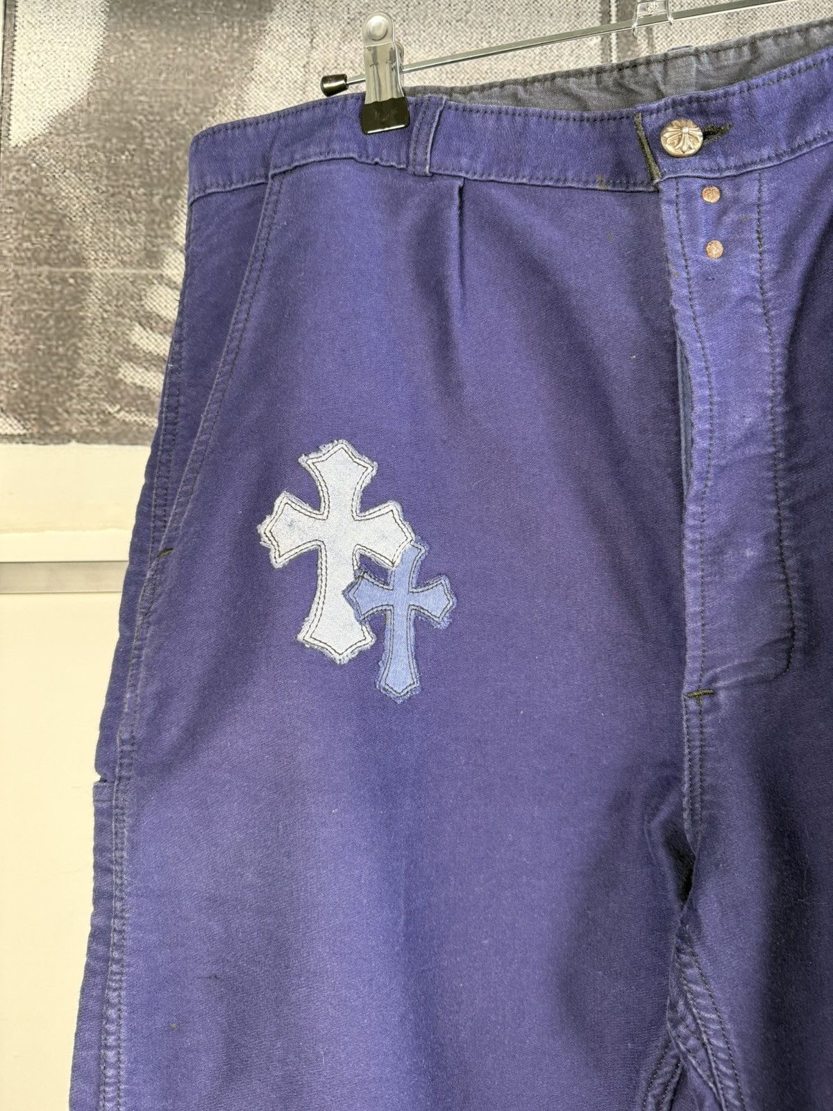 Chrome Hearts 🚭1/1 GRAIL🚭19 CROSS PATCH SERVICED 1950'S FRENCH CHORE PANTS Size US 38 / EU 54 - 7 Thumbnail