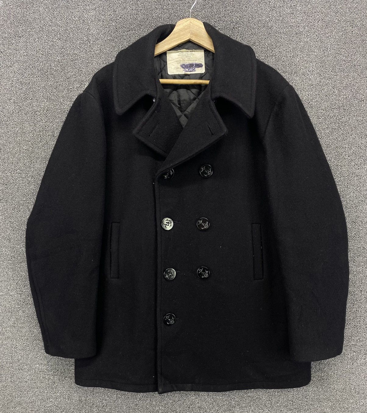 image of Vintage Fidelity Made In Usa Heavy Coat Wool Jacket in Black, Men's (Size Large)