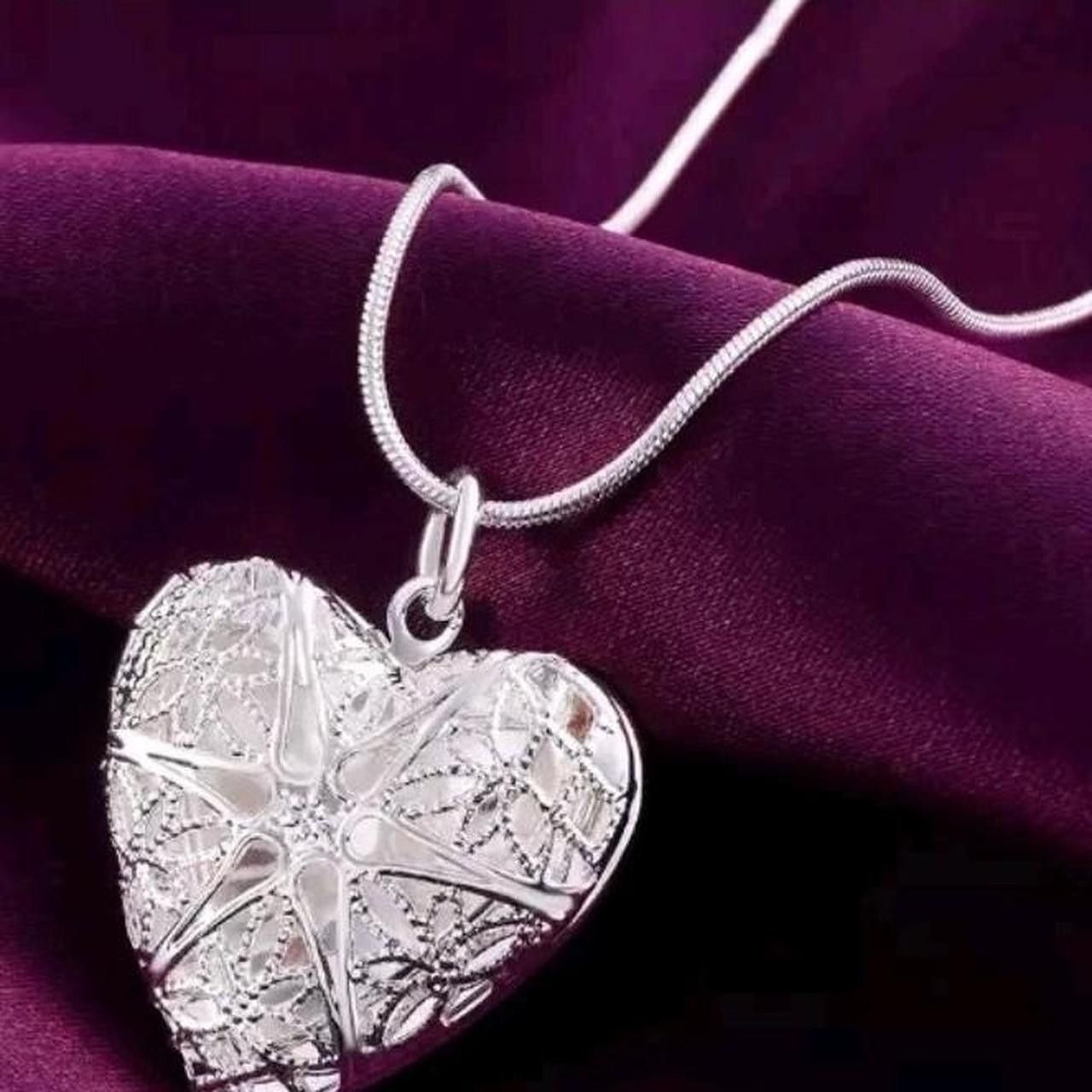 Other 925 Silver heart locket necklace, 55cm chain Size ONE SIZE - 3 Thumbnail