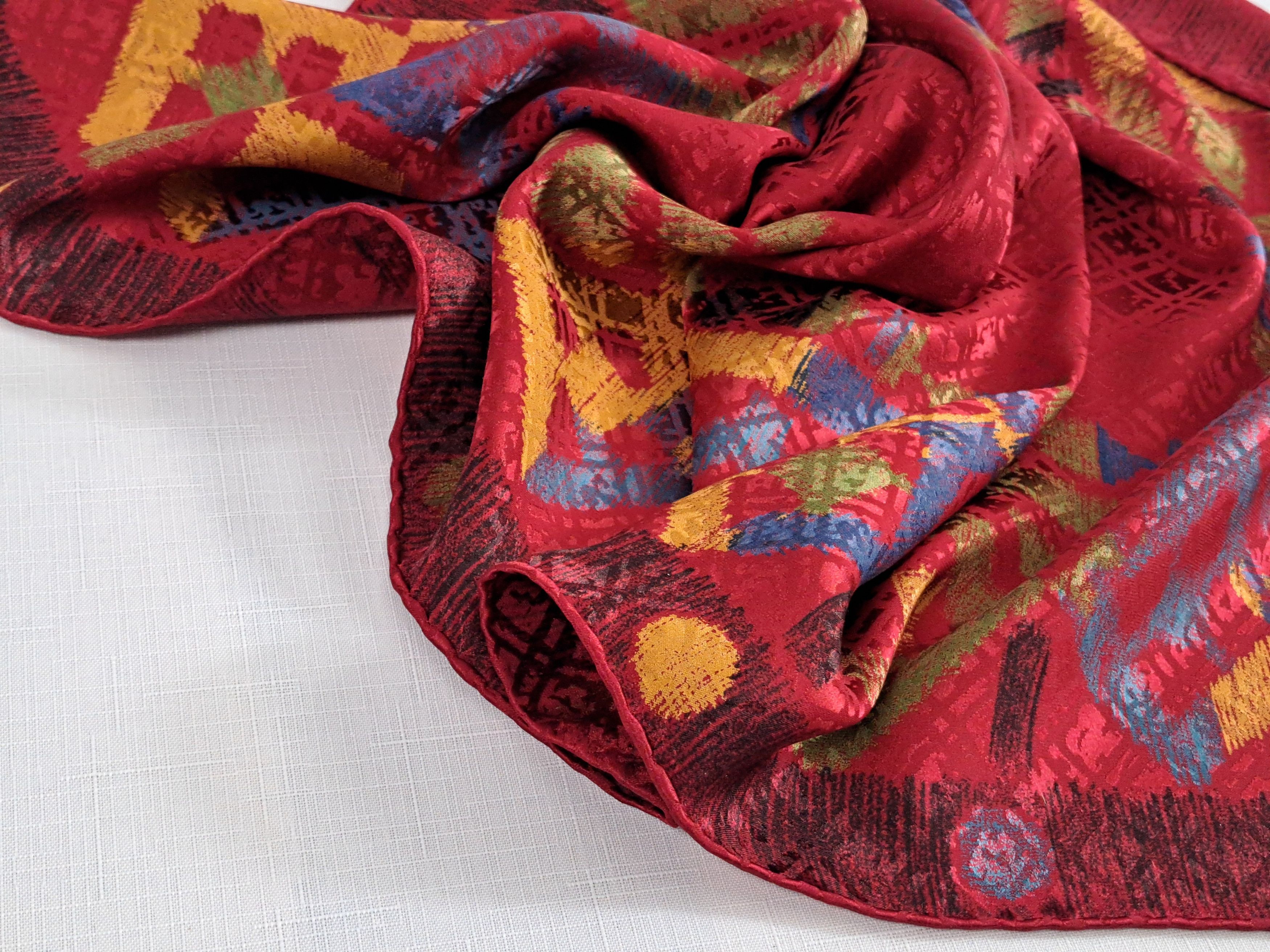 Lanvin × Vintage Vintage LANVIN Aztec motif jacquard silk scarf. Size ONE SIZE - 6 Thumbnail
