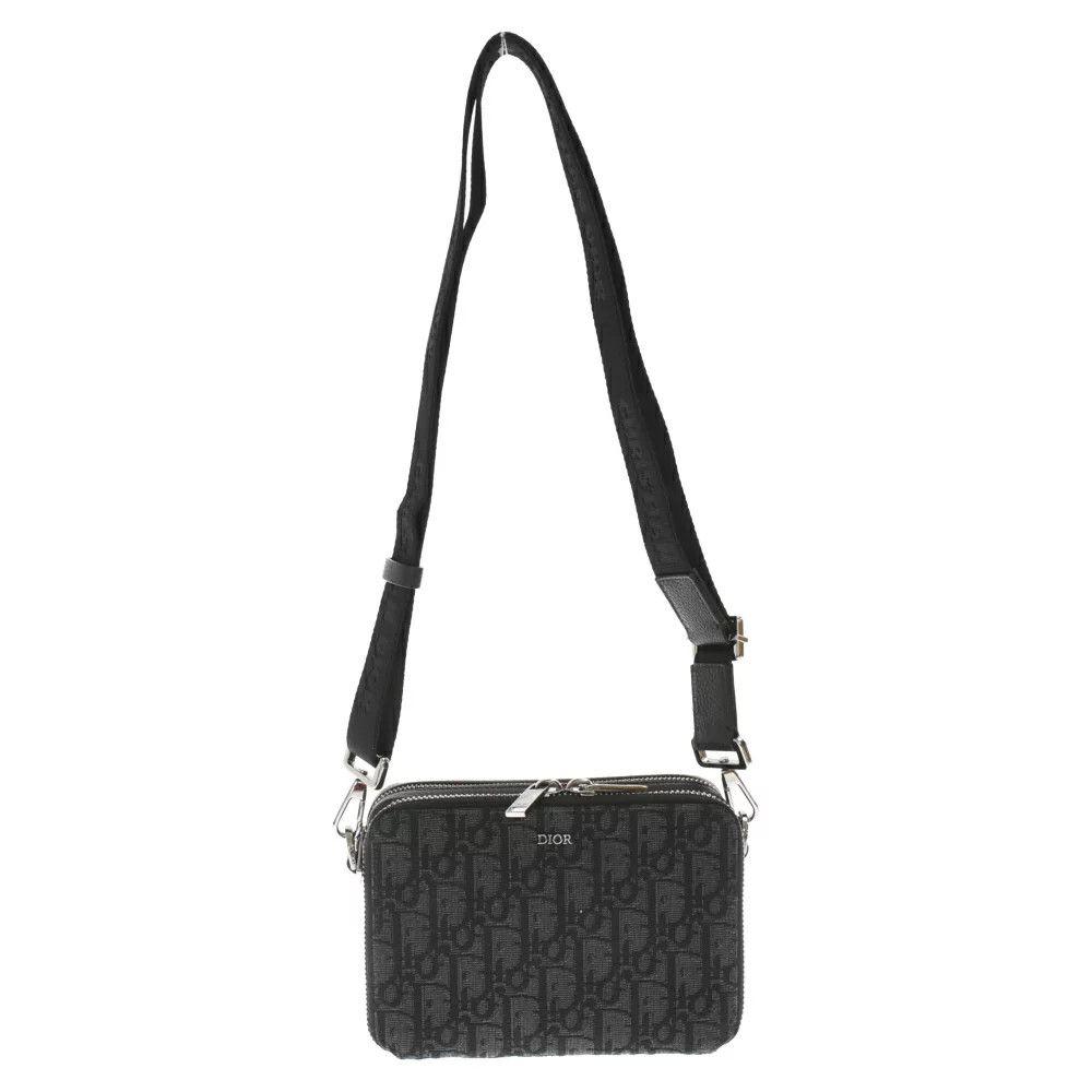 image of Dior Oblique All-Over Pattern Campus Jacquard Shoulder Bag Black, Women's