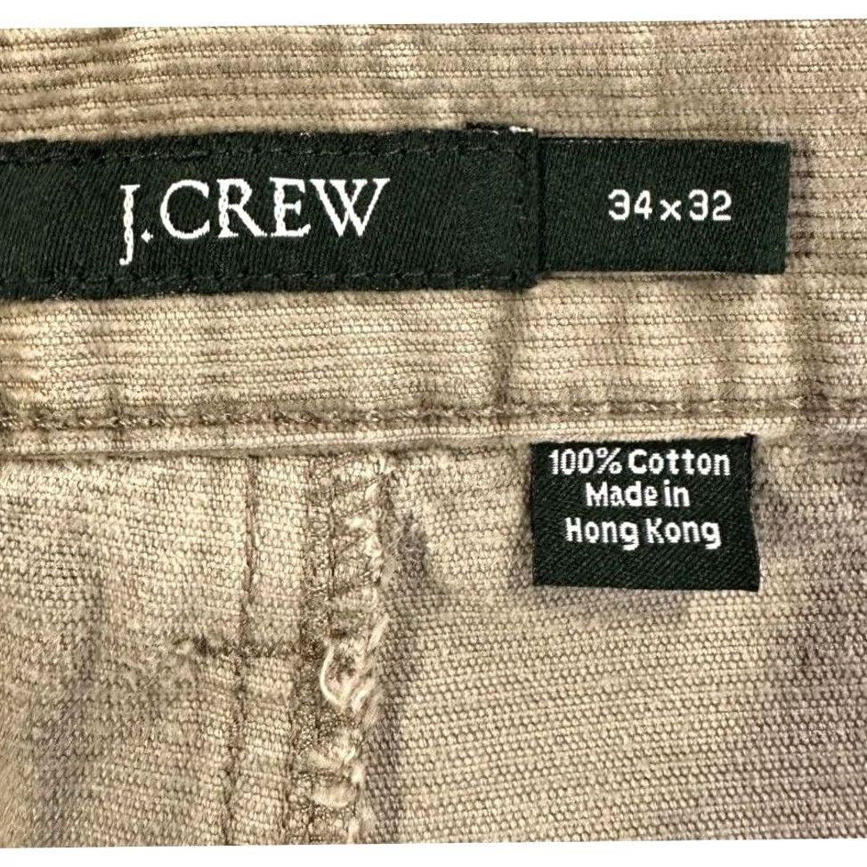Vintage J Crew Pants Men 34X32 Tan Corduroy Straight Leg Flat Front 5 Pocket 100% Cotton Size US 34 / EU 50 - 3 Thumbnail