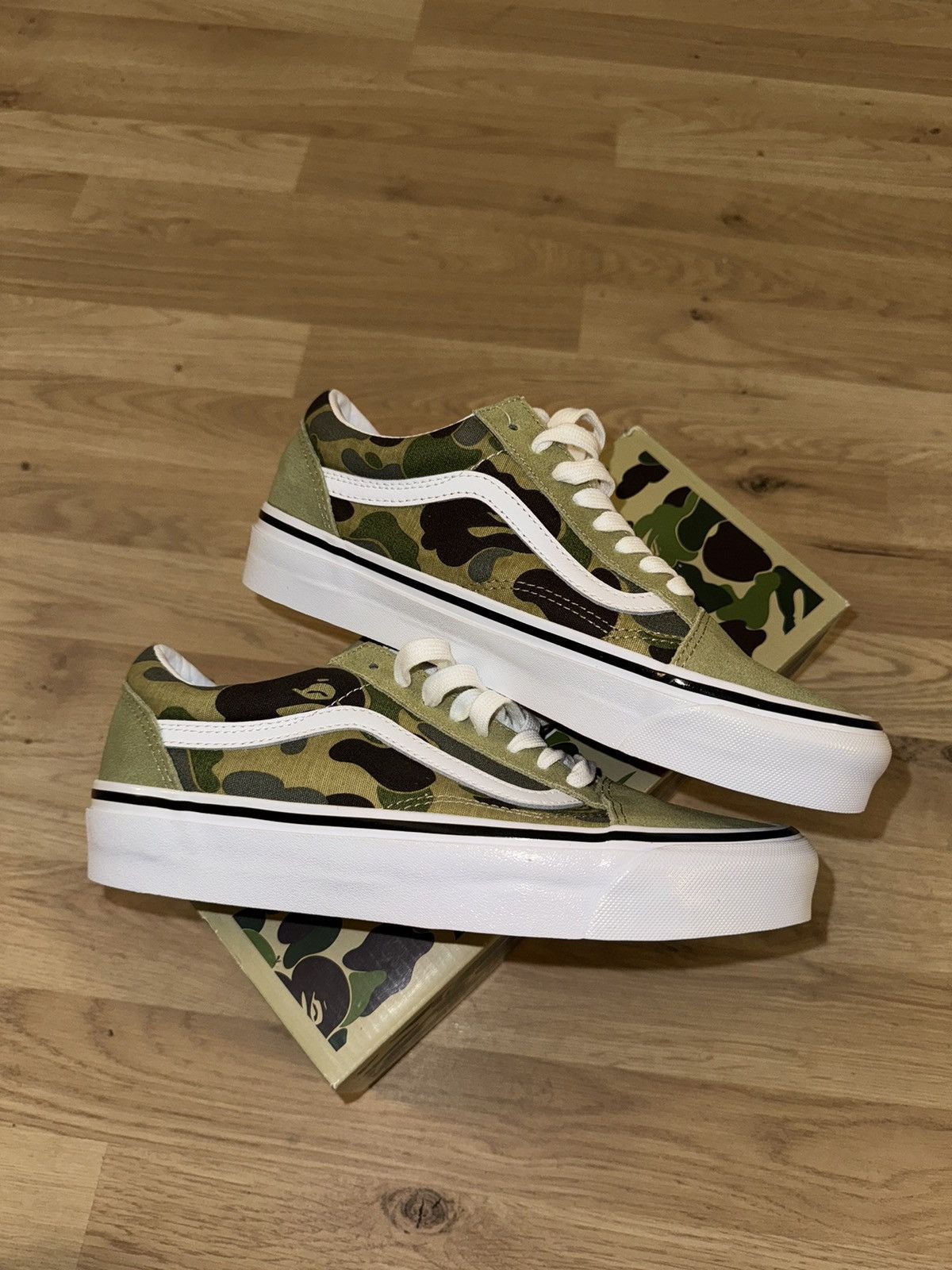 Bape × Vans Bape Green Camo Vans Old Skool 36 D Monogram Size: 7 US Size US 6.5 / EU 39-40 - 1 Thumbnail