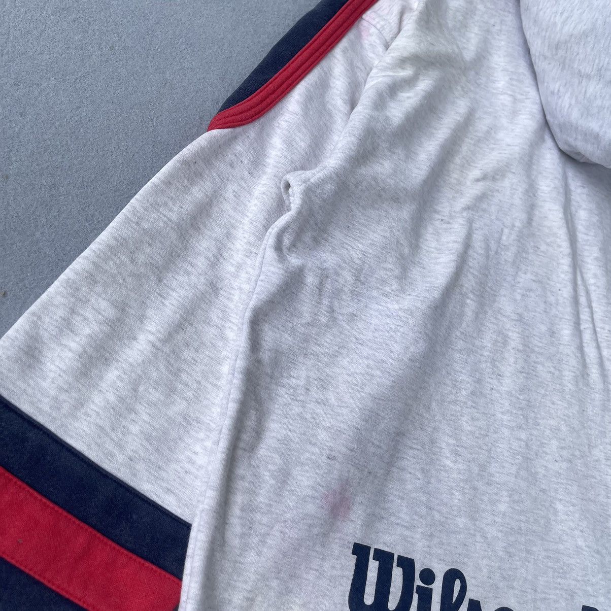 Wilson Vintage 90s Wilson Pro Staff Hoodie – Grey/Red/Navy Size US L / EU 52-54 / 3 - 9 Thumbnail
